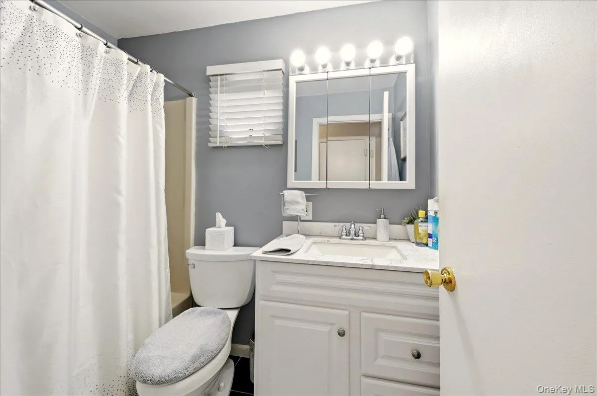 Full bathroom with vanity and toilet Full bathroom with vanity and toilet