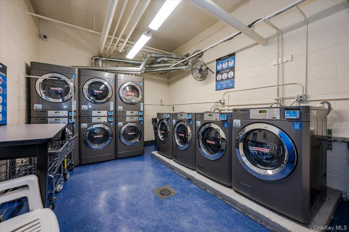 Communal laundry room features separate washer and dryer. Coin card operated. Communal laundry room features separate washer and dryer. Coin card operated.