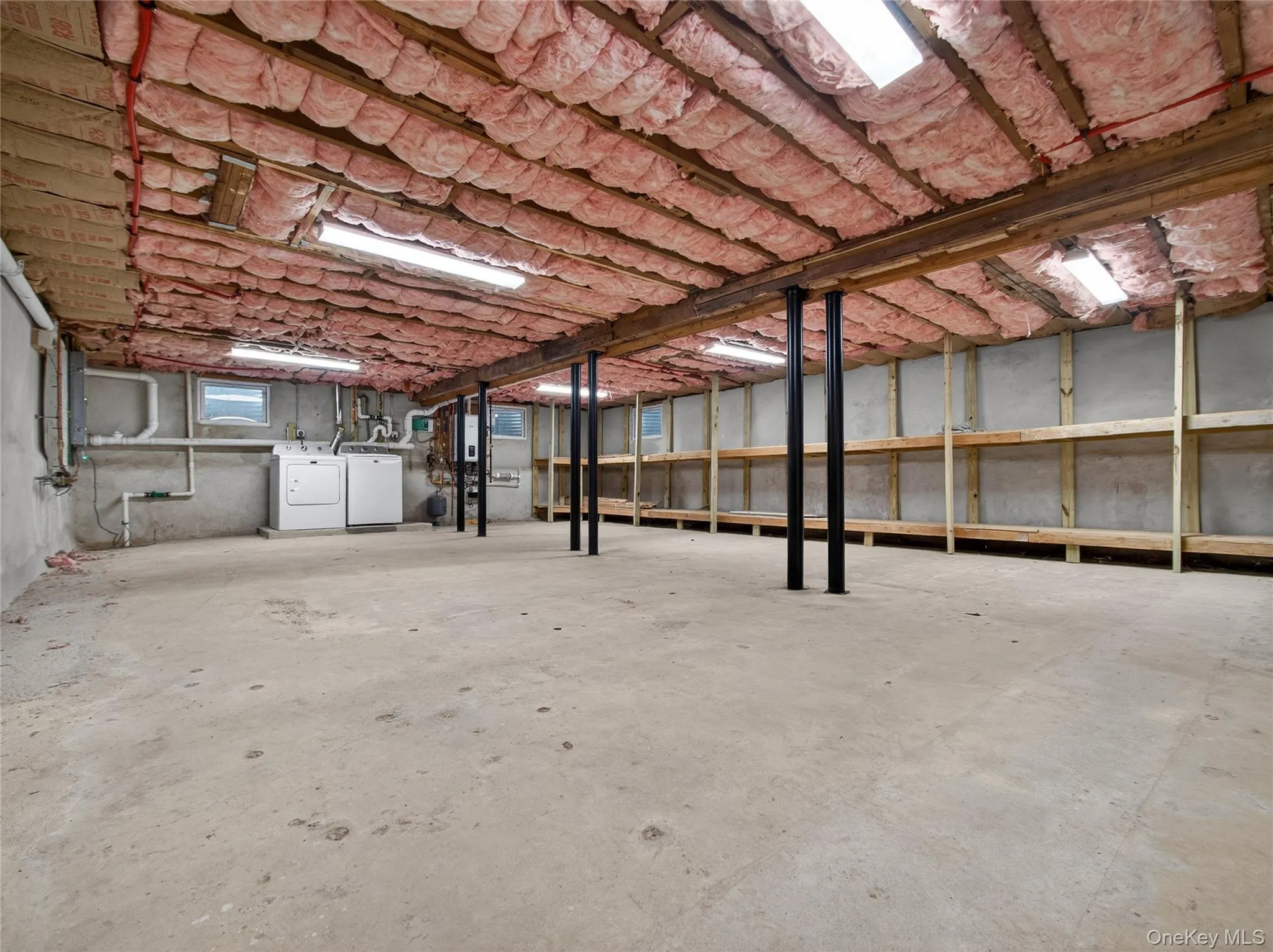 Basement with washer and dryer Basement with washer and dryer