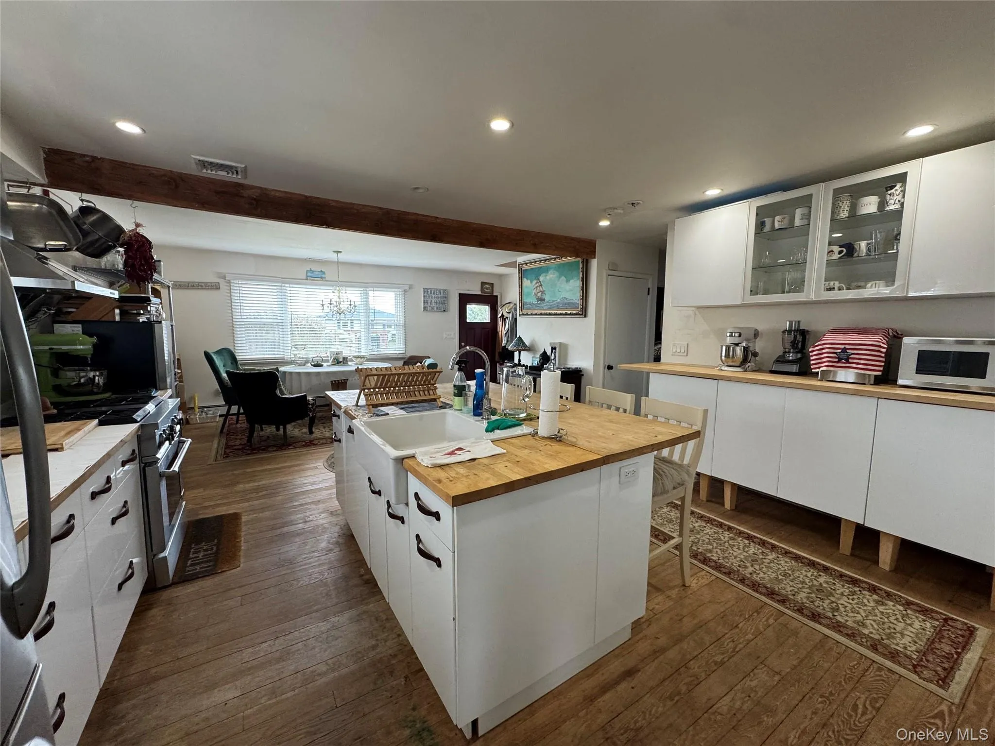 kitchen with butcher block island kitchen with butcher block island