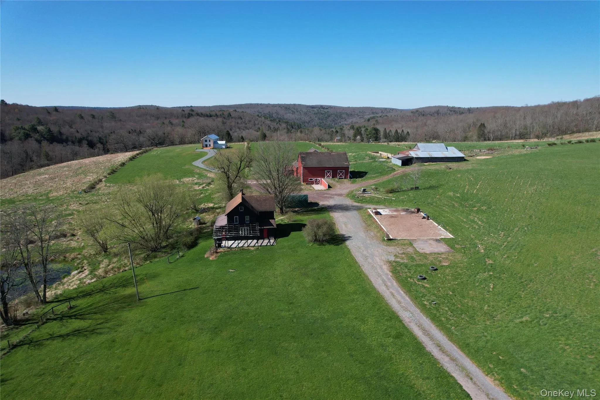 Aerial view of Farmhouse and Barns Aerial view of Farmhouse and Barns