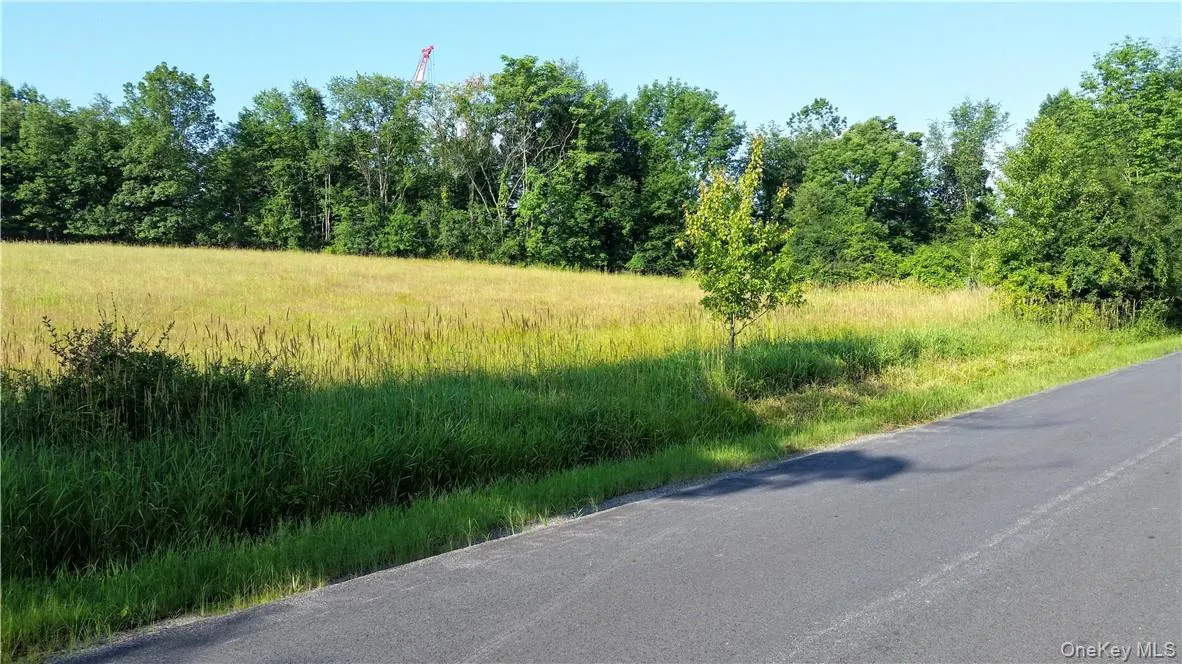 Looking southeast from Duck Farm Road. Heritage Trail is under the tree cover in the distance. Looking southeast from Duck Farm Road. Heritage Trail is under the tree cover in the distance.