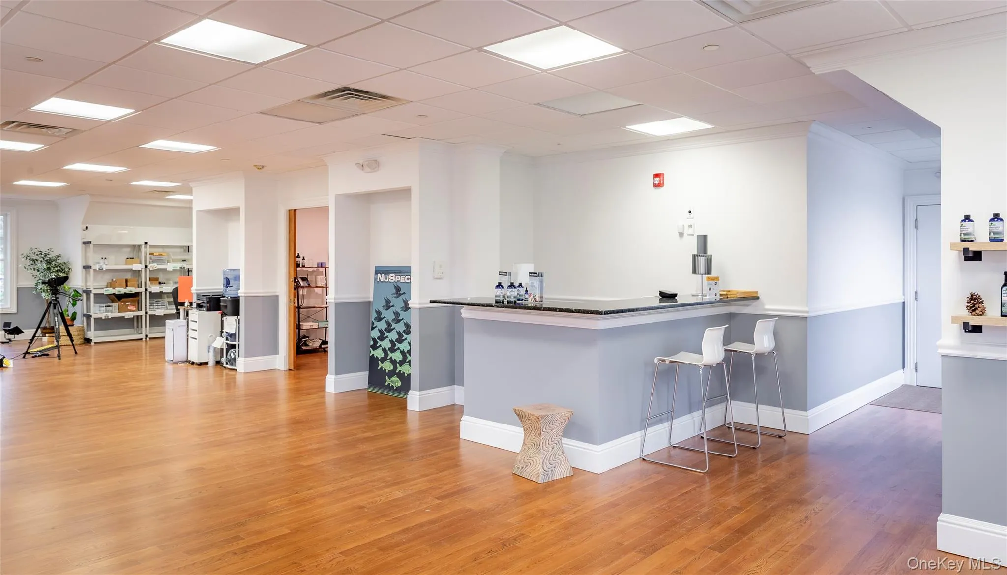 The space boasts an open floor plan. The space boasts an open floor plan.