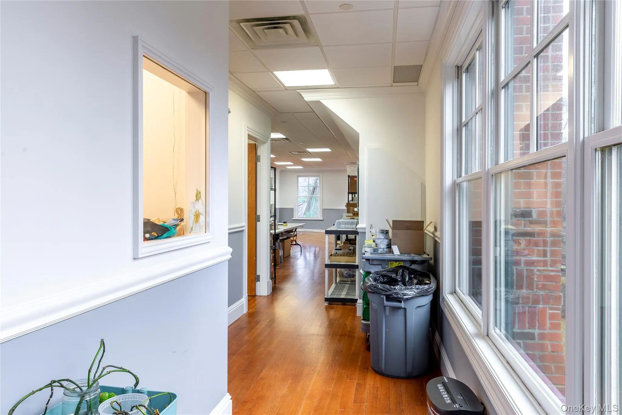 Hallway to the back office. Hallway to the back office.