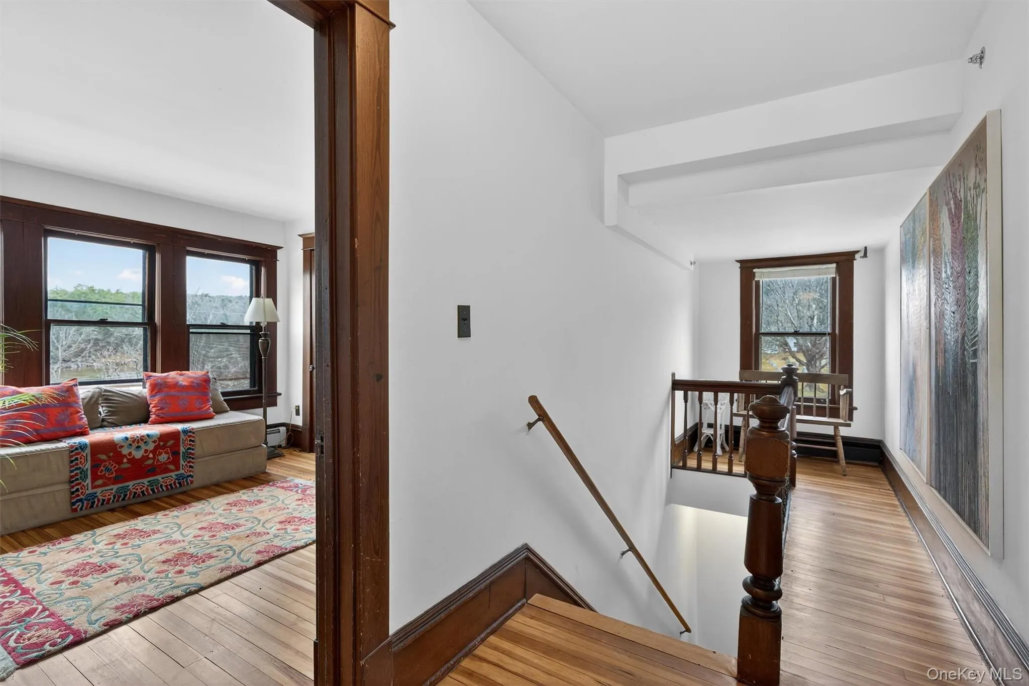 Hallway landing on the 3rd floor. View of bedroom with the view of the river. Hallway landing on the 3rd floor. View of bedroom with the view of the river.