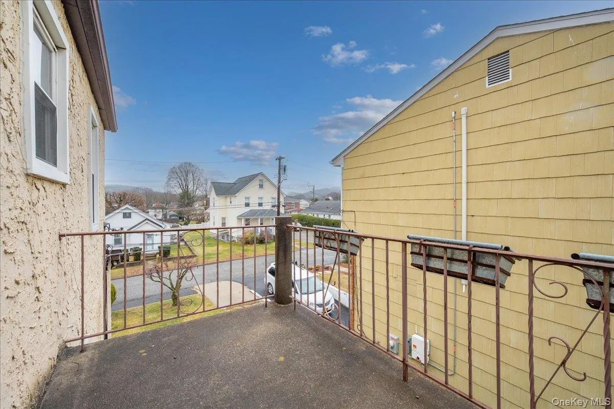 Balcony with a residential view Balcony with a residential view
