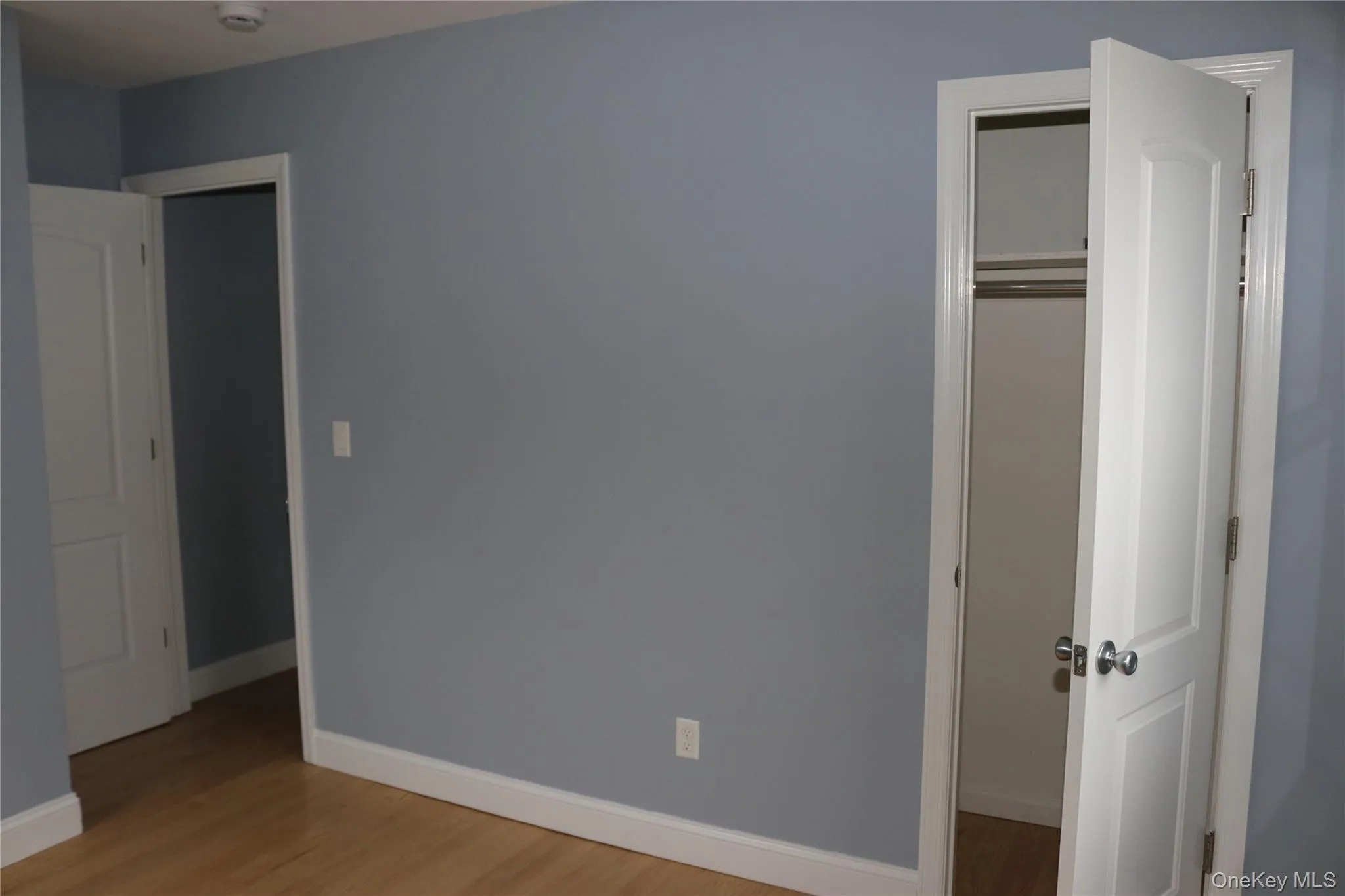 Bedroom with a closet and light wood-style flooring Bedroom with a closet and light wood-style flooring