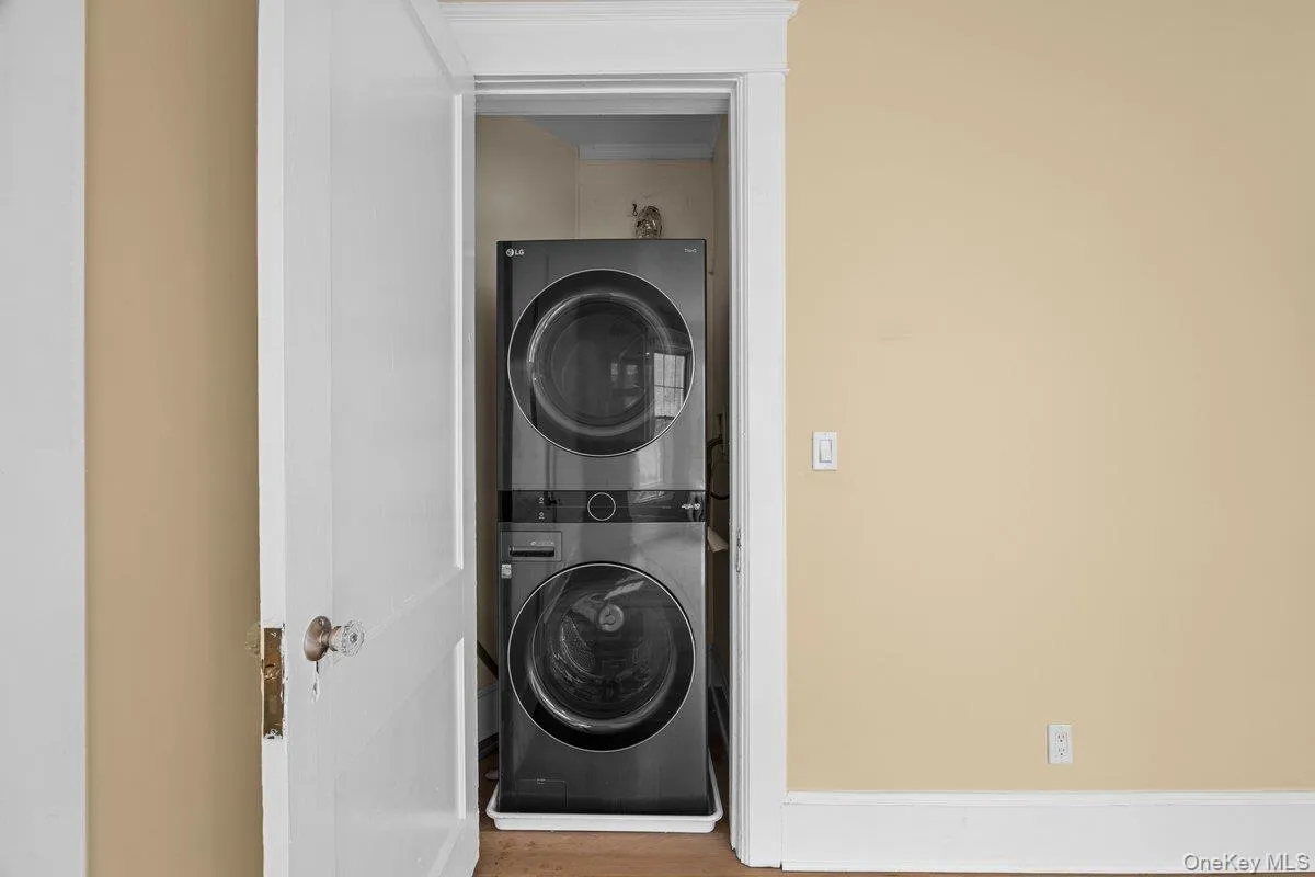 In unit stacked washer and clothes dryer In unit stacked washer and clothes dryer