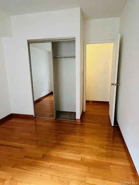 Bedroom with hardwood / wood-style floors and a closet Bedroom with hardwood / wood-style floors and a closet