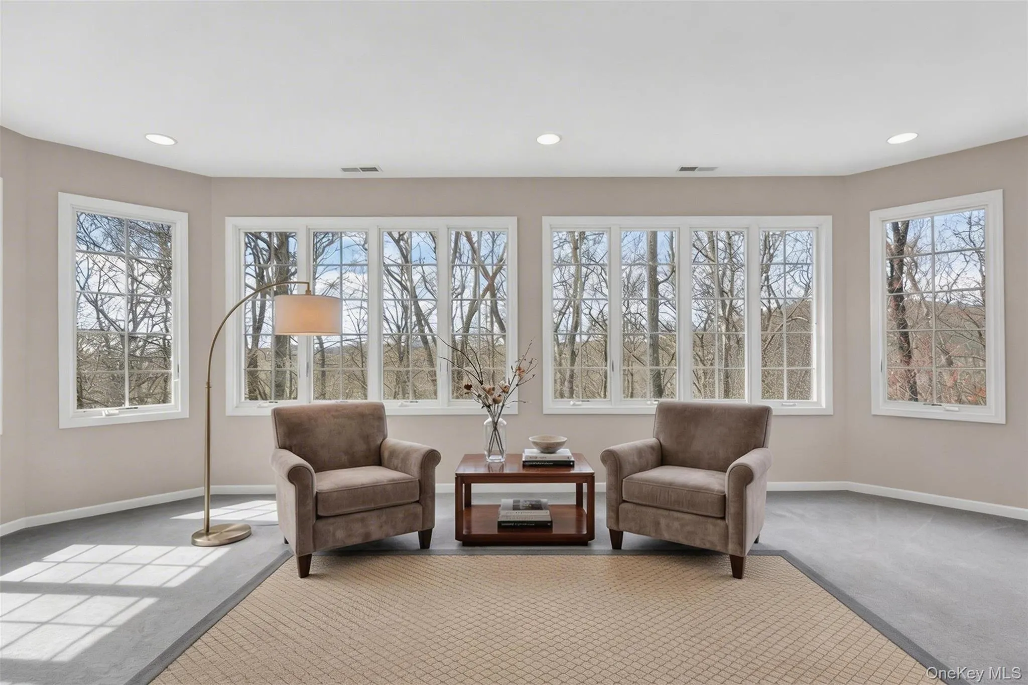 Virtually staged sunroom. Virtually staged sunroom.
