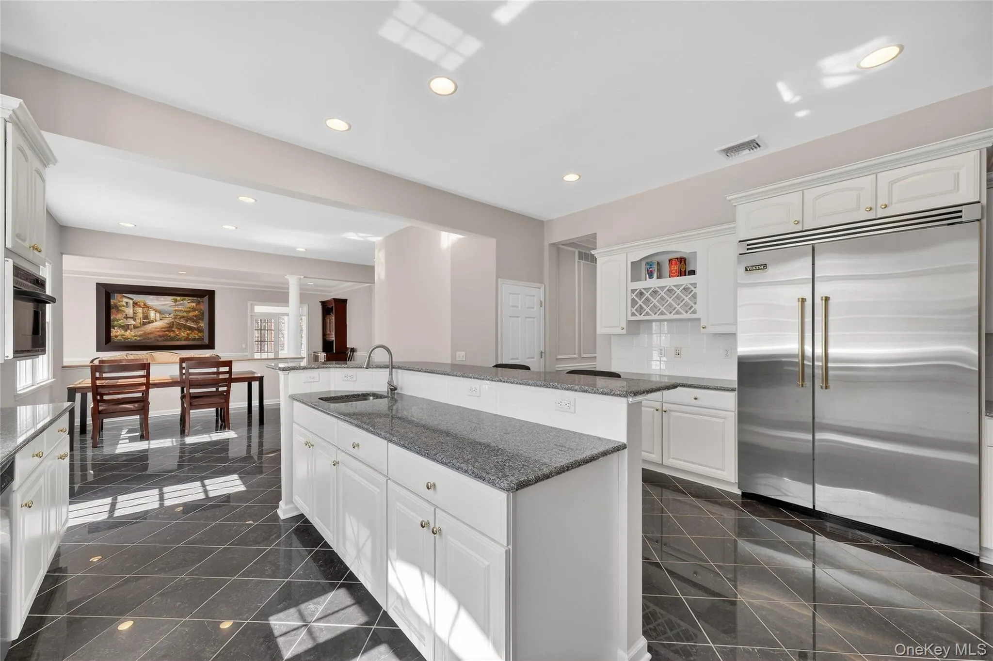Notice the beautiful tile floor. Notice the beautiful tile floor.
