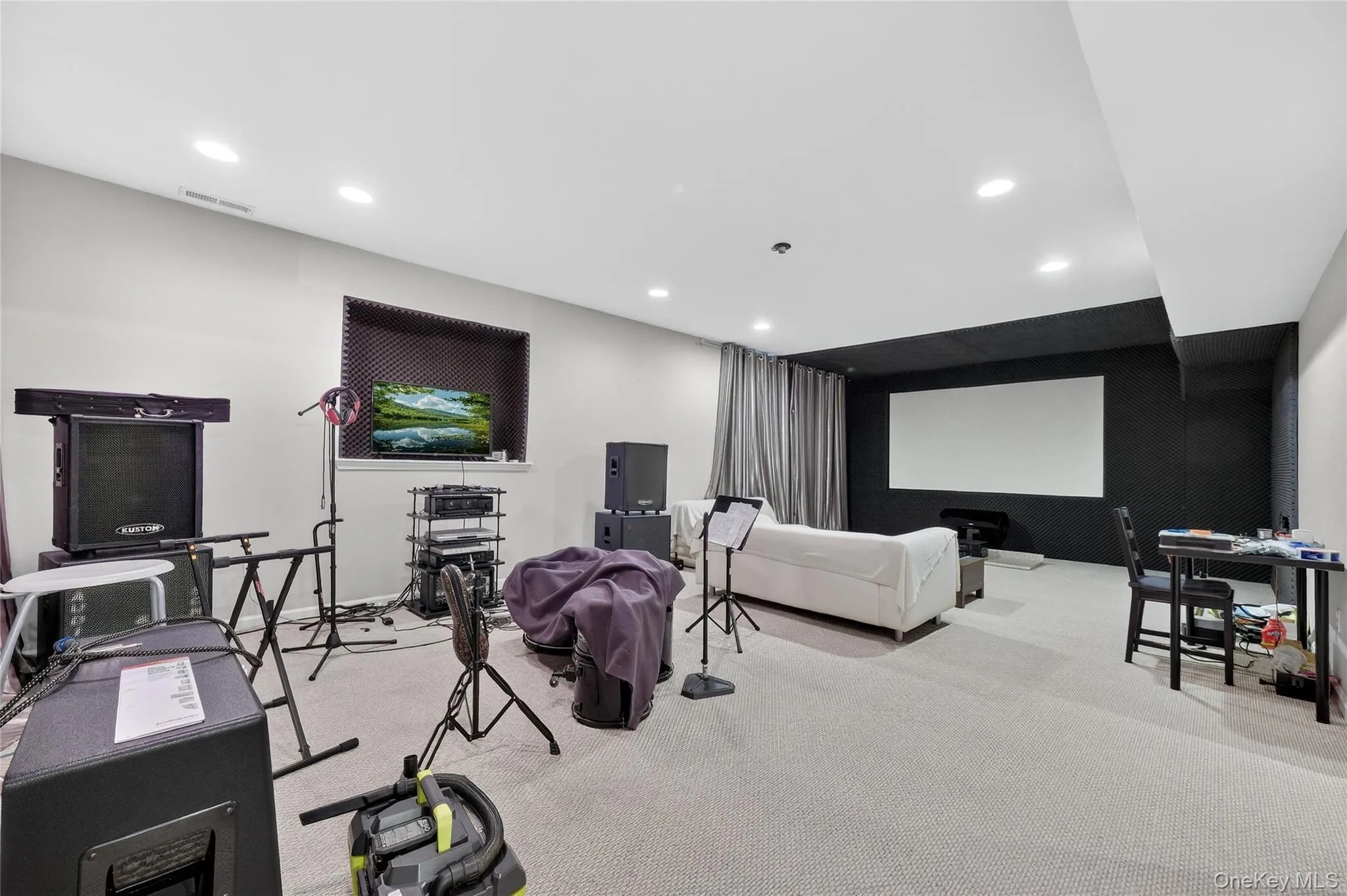 Lower level media room. Lower level media room.