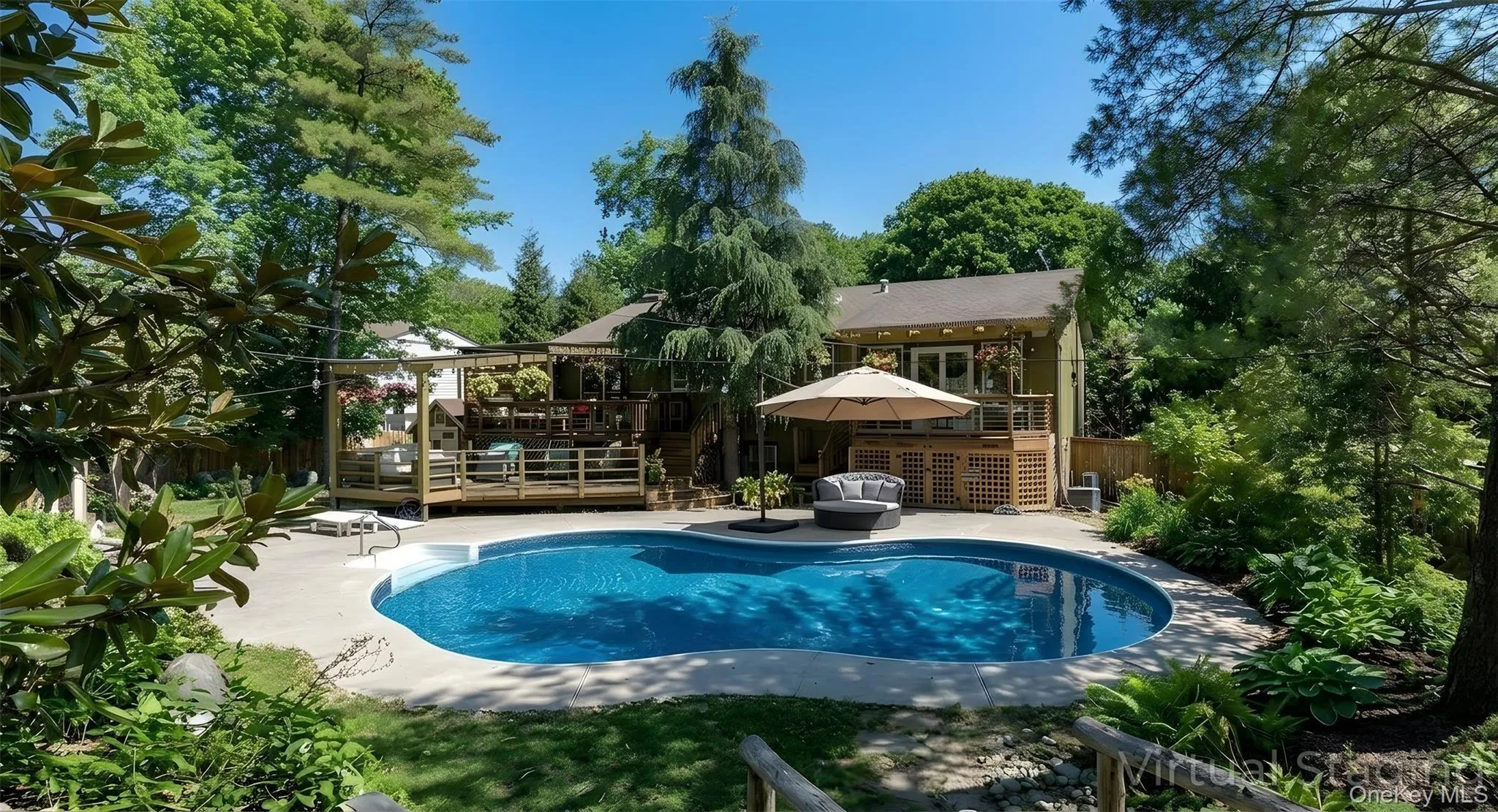 Pool photo is virtually rendered. There is a similar looking inground pool under cover. Pool photo is virtually rendered. There is a similar looking inground pool under cover.