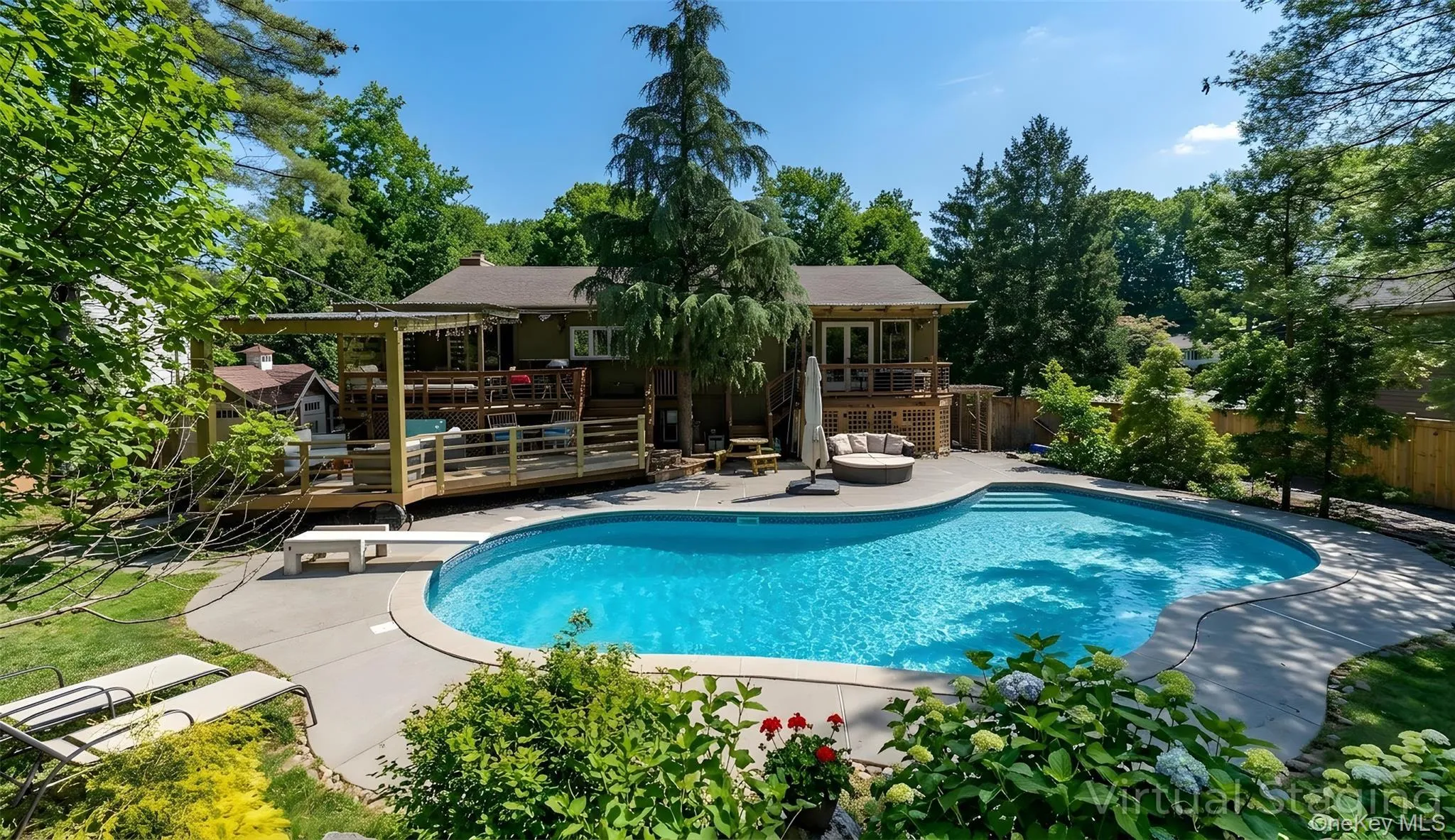 Pool photo is virtually rendered. There is a similar looking inground pool under cover. Pool photo is virtually rendered. There is a similar looking inground pool under cover.