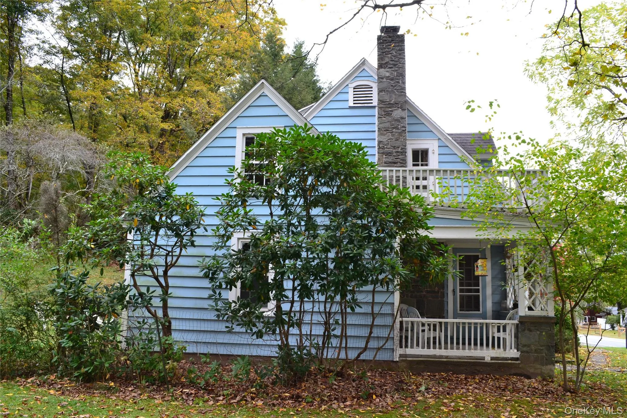 Side of house showing covered porch from living room Side of house showing covered porch from living room