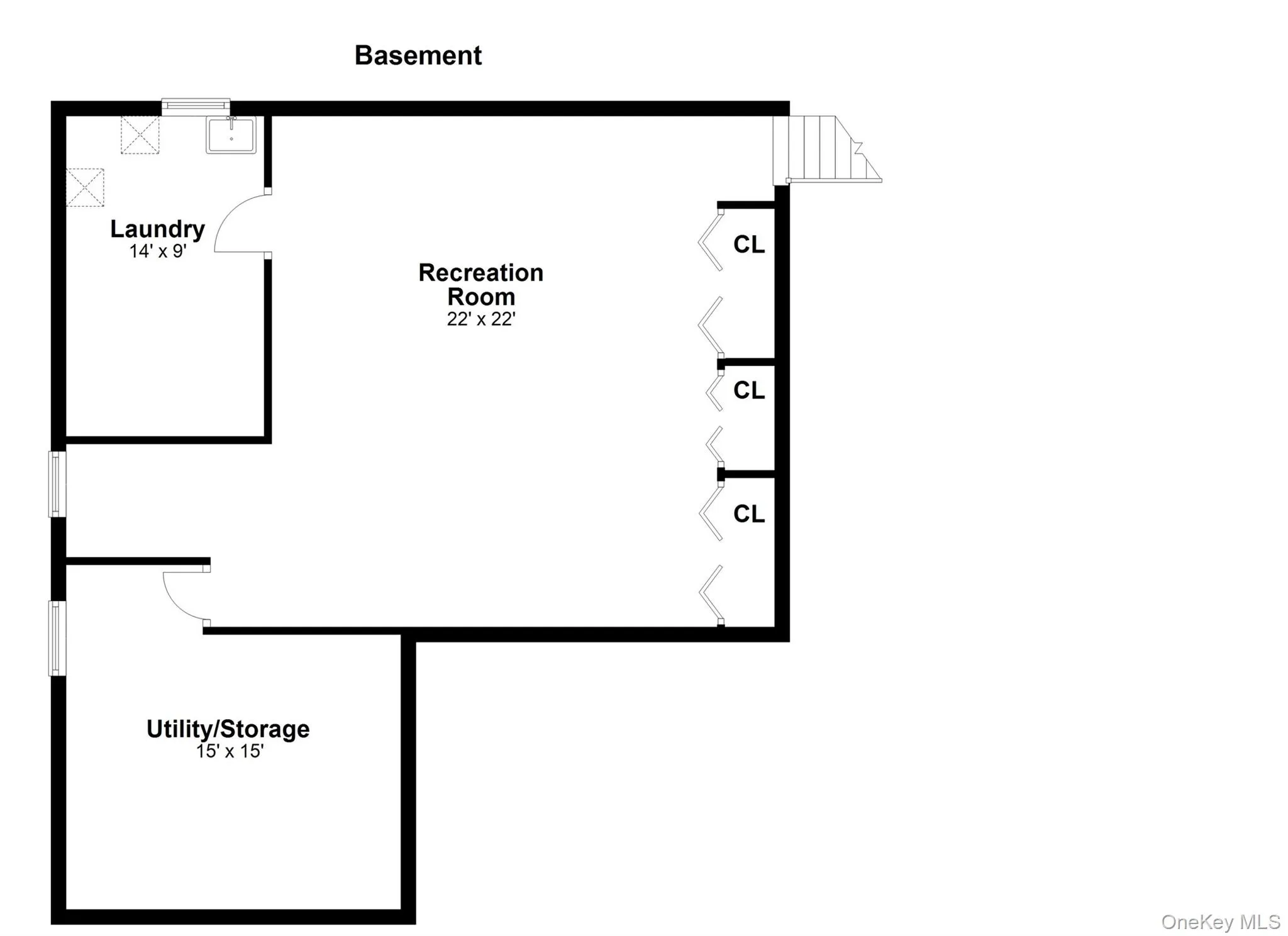 Floor plan for basement level. Floor plan for basement level.