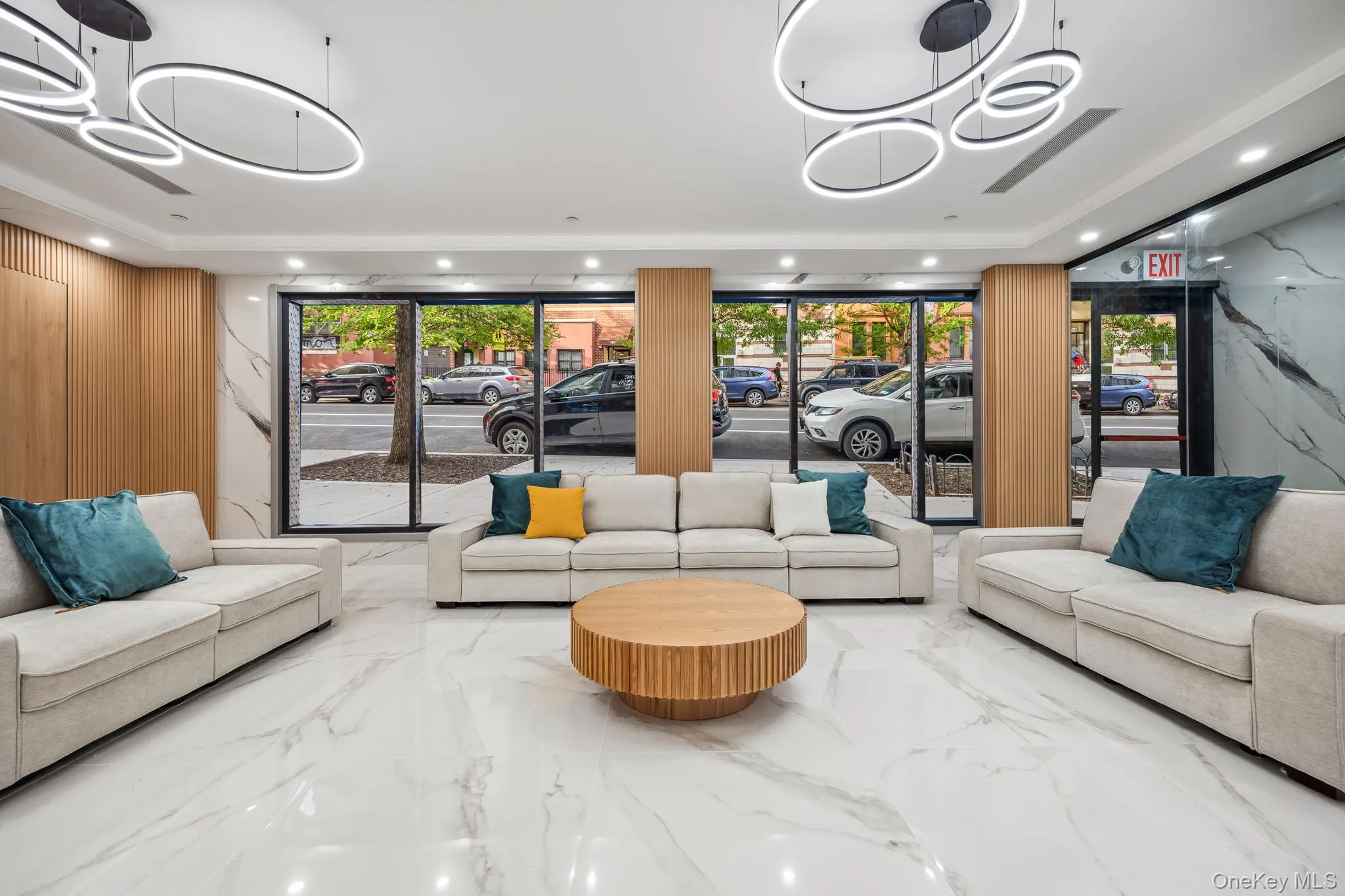 Building lobby with recessed lighting Building lobby with recessed lighting