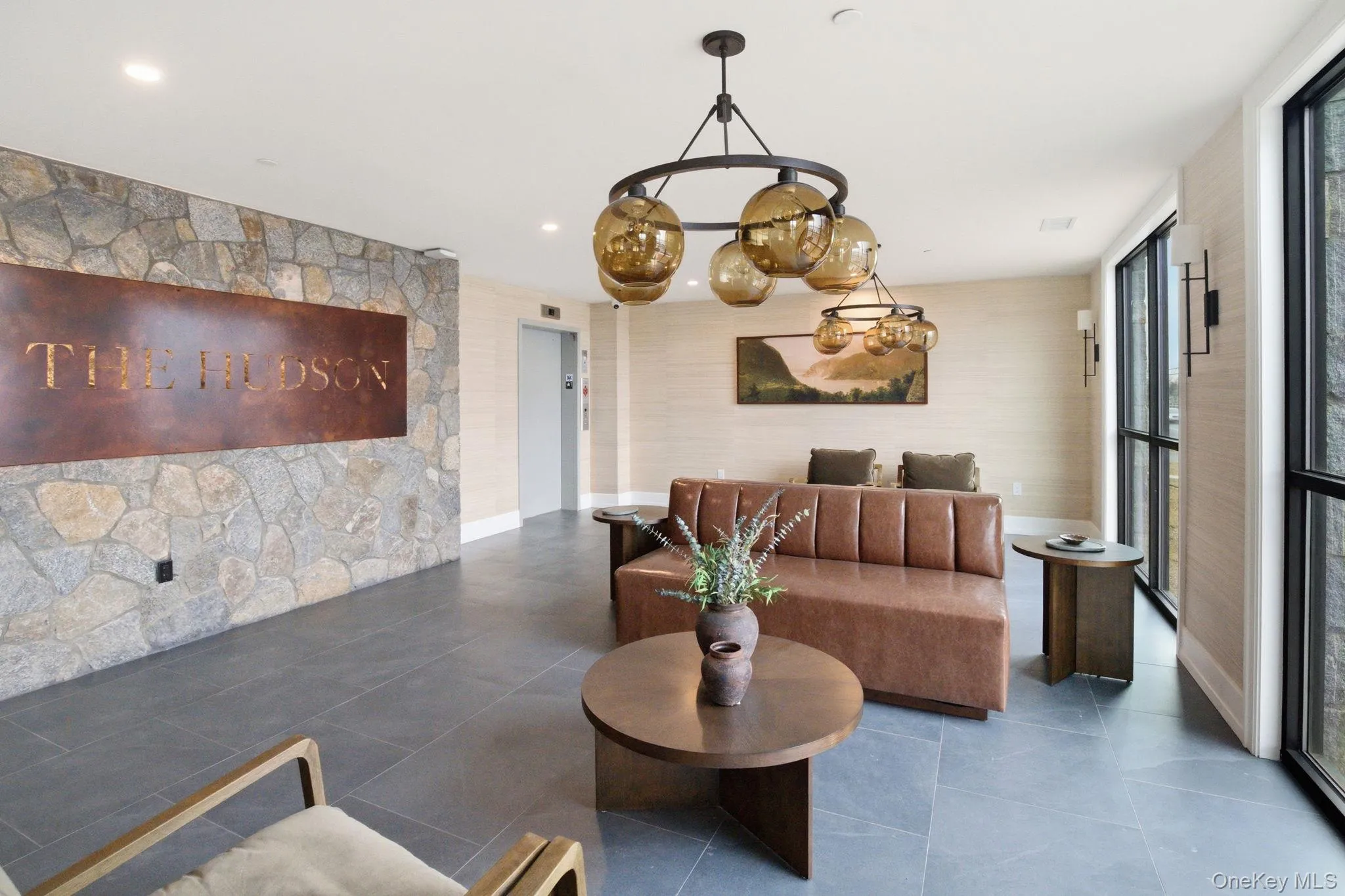 The elevator lobby at The Hudson, finished with the same curated attention to detail found throughout this boutique luxury condominium. The elevator lobby at The Hudson, finished with the same curated attention to detail found throughout this boutique luxury condominium.