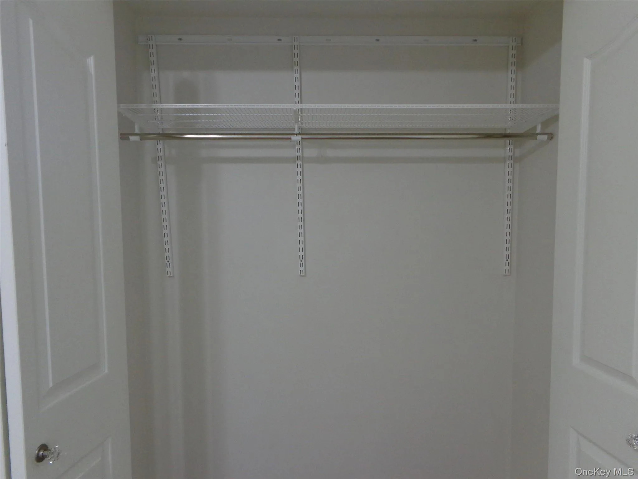 Closer look of closet interior. Closer look of closet interior.