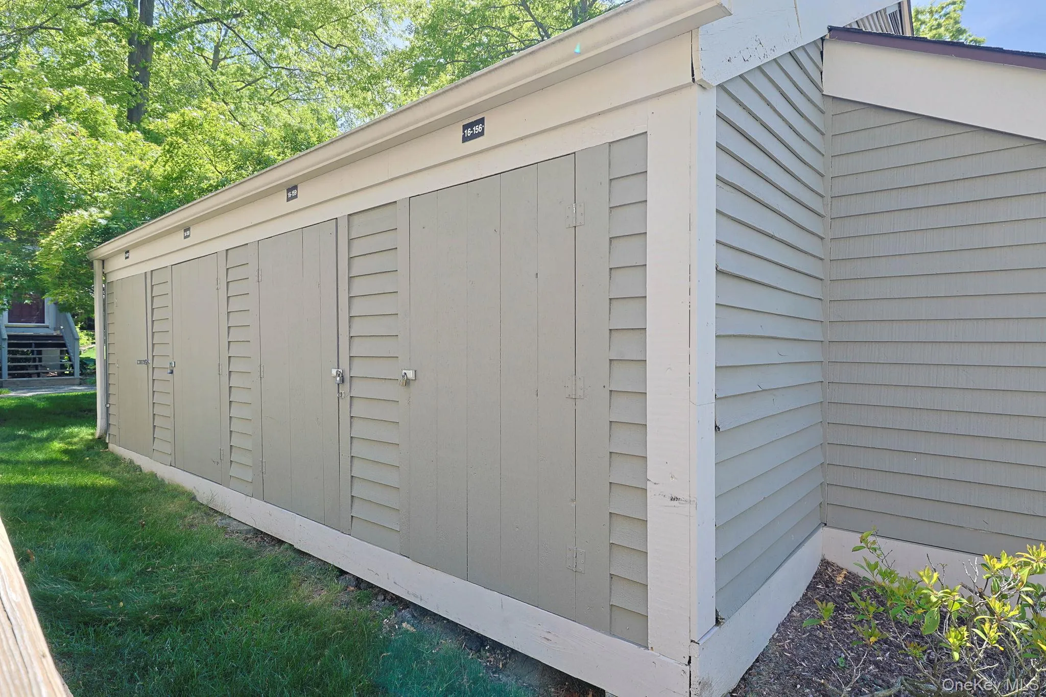 Outside storage located by the front entrance Outside storage located by the front entrance