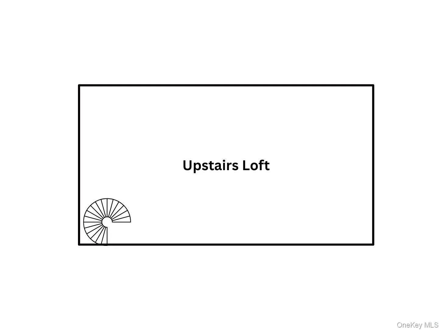 Floor plan of the upstairs loft with sprial staircase Floor plan of the upstairs loft with sprial staircase
