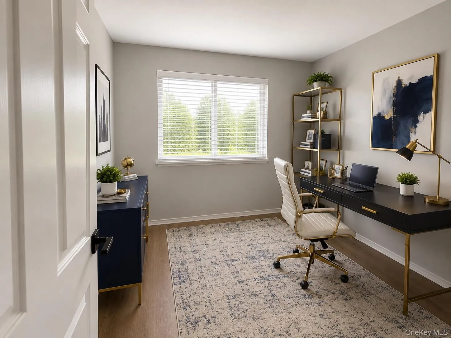 This versatile secondary bedroom offers endless possibilities to fit your lifestyle. Shown here as a stylish home office, the space features updated flooring, abundant natural light, and a functional layout ideal for remote work, studying, or creative pursuits. The neutral finishes provide a blank canvas for personalization, while the generous window creates a bright and inspiring environment. Whether used as a bedroom, guest room, nursery, or office, this flexible space adapts to your needs.Virtually staged to illustrate the room's potential and functionality. This versatile secondary bedroom offers endless possibilities to fit your lifestyle. Shown here as a stylish home office, the space features updated flooring, abundant natural light, and a functional layout ideal for remote work, studying, or creative pursuits. The neutral finishes provide a blank canvas for personalization, while the generous window creates a bright and inspiring environment. Whether used as a bedroom, guest room, nursery, or office, this flexible space adapts to your needs.Virtually staged to illustrate the room's potential and functionality.