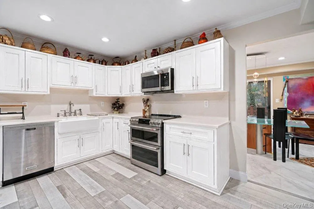 new white kitchen to dining room new white kitchen to dining room