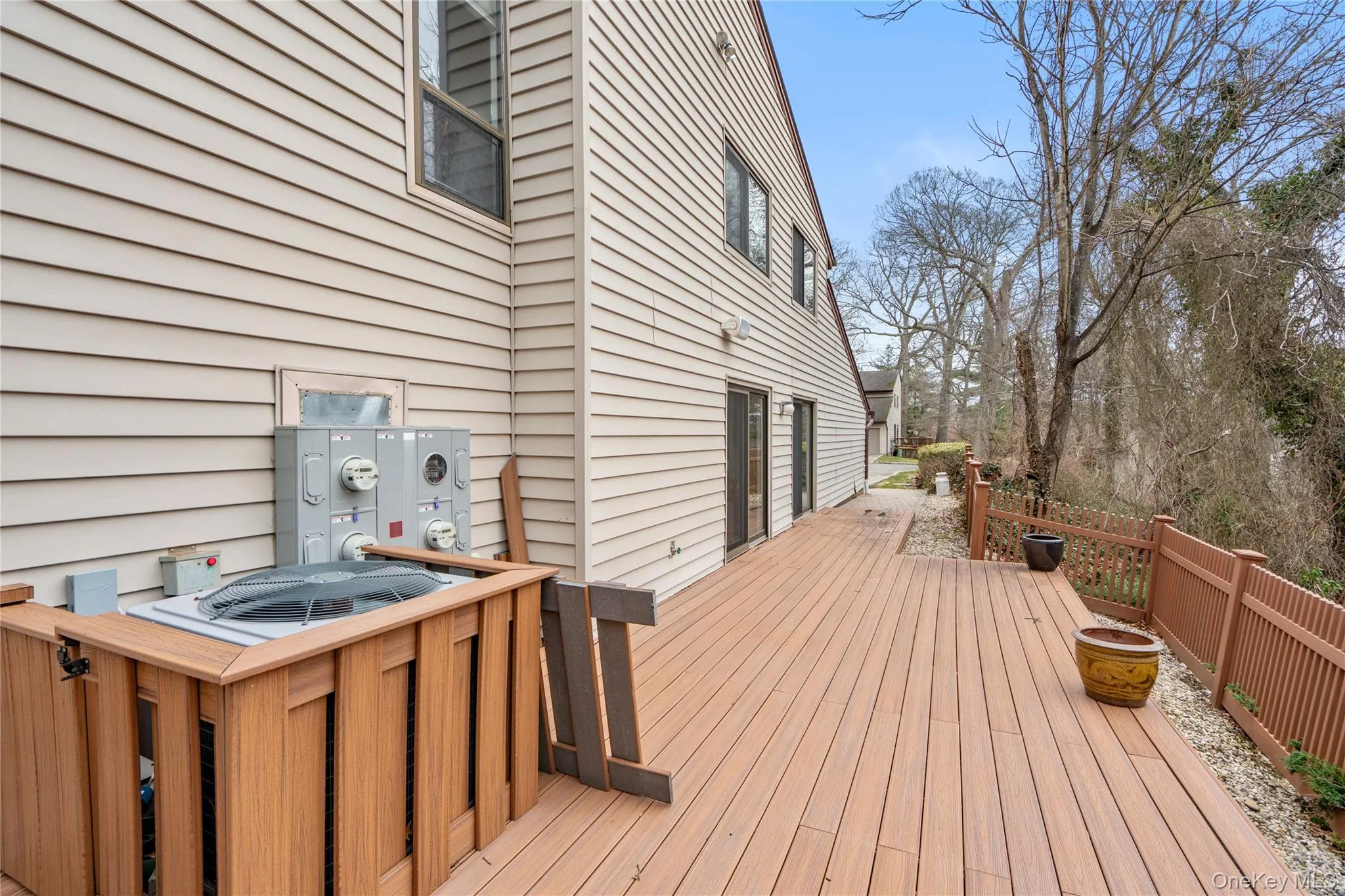 View of wooden wrap around deck View of wooden wrap around deck