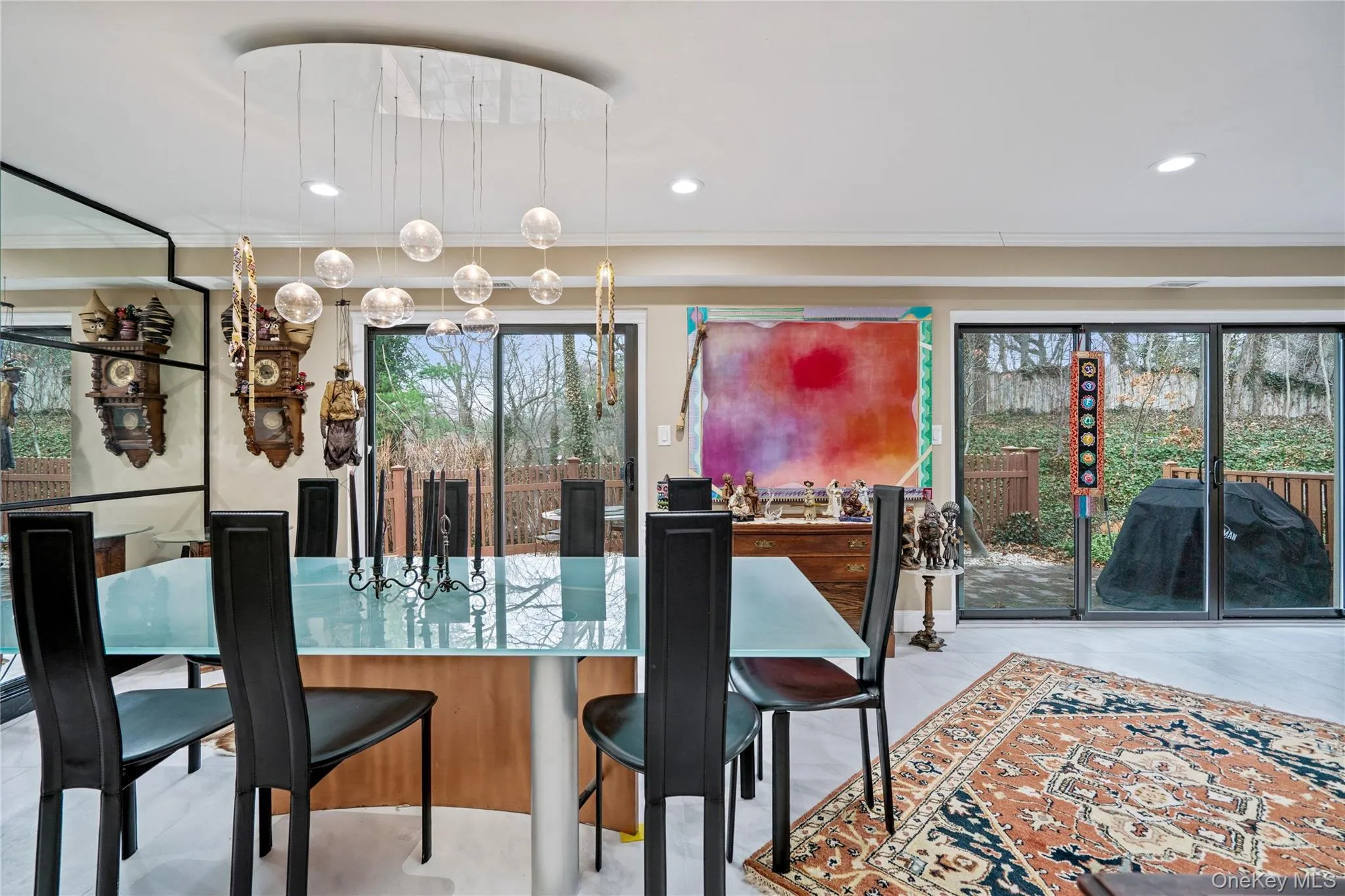 Dining Room with sliders to rear stone patio Dining Room with sliders to rear stone patio