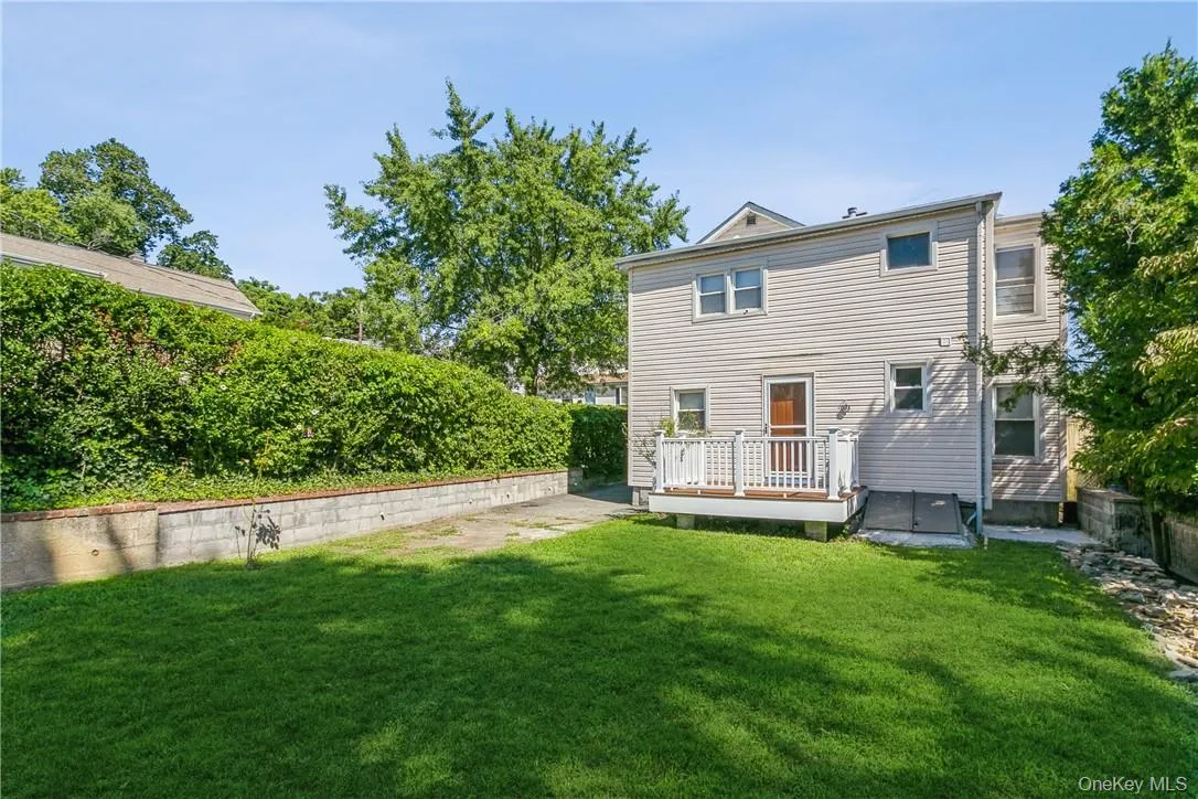 The deck and backyard area The deck and backyard area