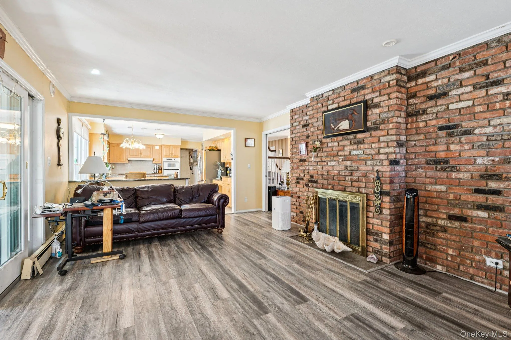Den with Brick Fireplace Den with Brick Fireplace