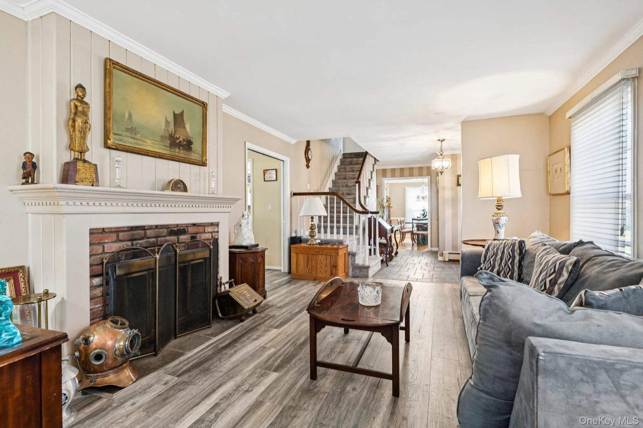 Formal Living Room with Double Sided Wood Burning Fireplace Formal Living Room with Double Sided Wood Burning Fireplace
