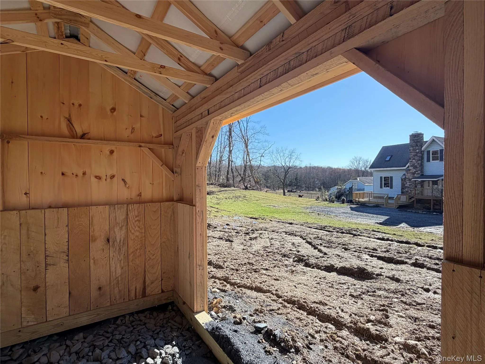 View inside horse barn View inside horse barn
