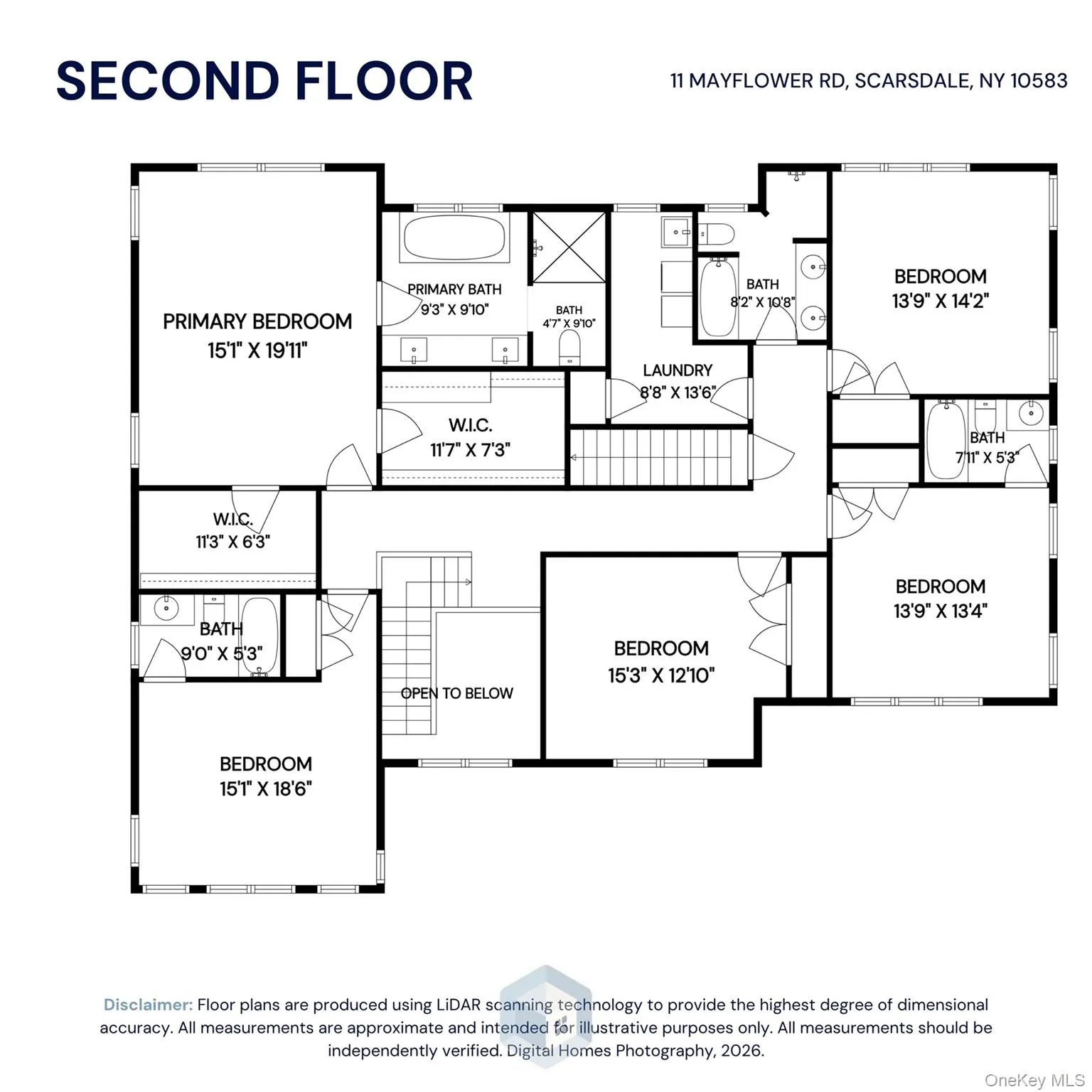 Second level floor plan. Second level floor plan.