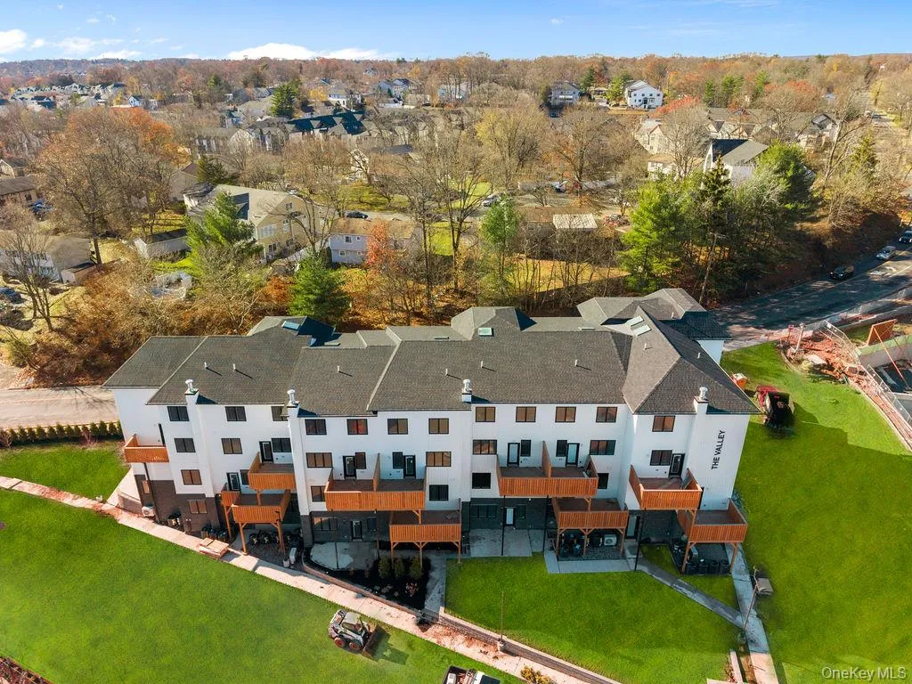 Aerial perspective of suburban area Aerial perspective of suburban area