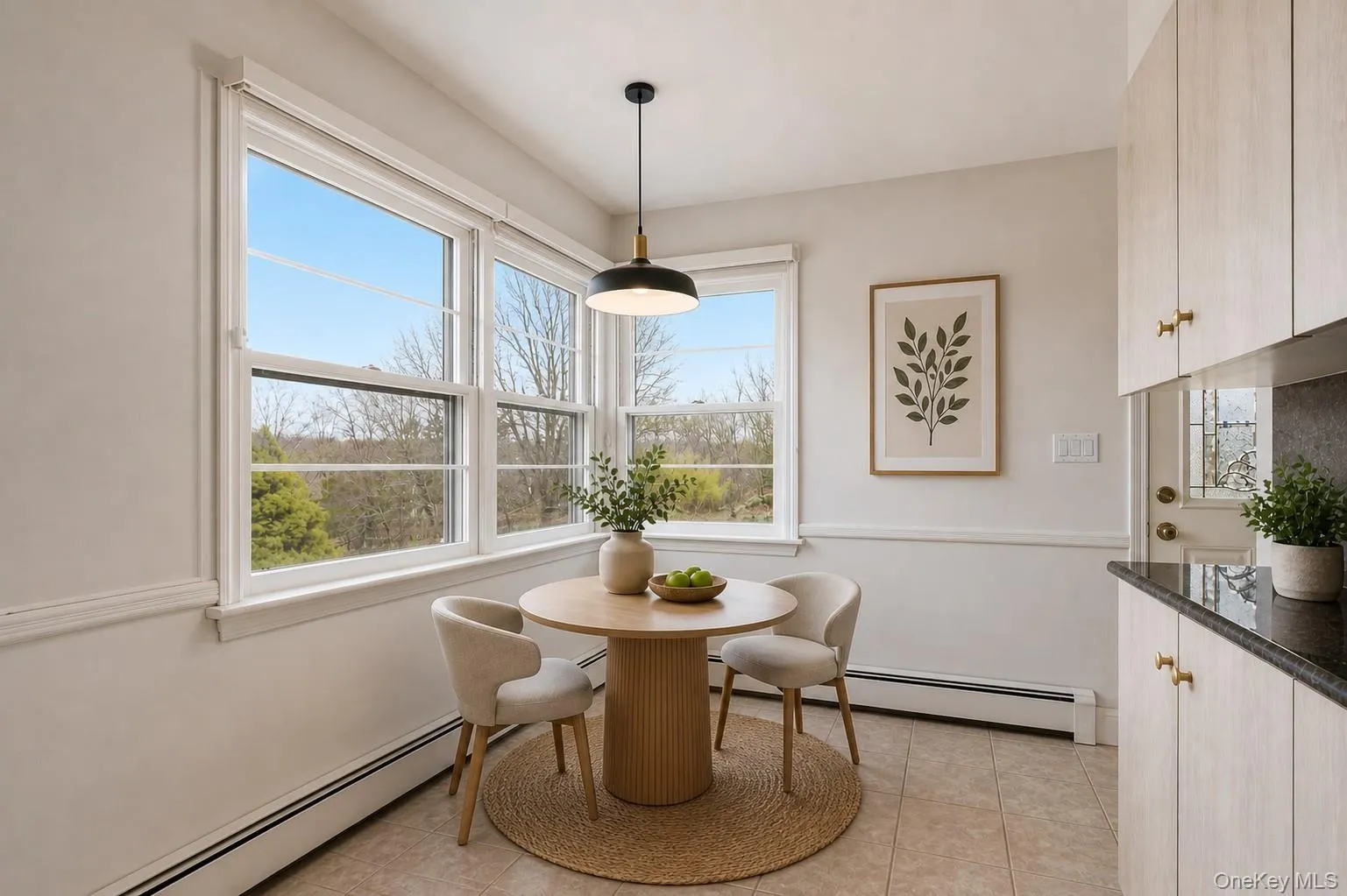 Virtually staged breakfast nook. Virtually staged breakfast nook.