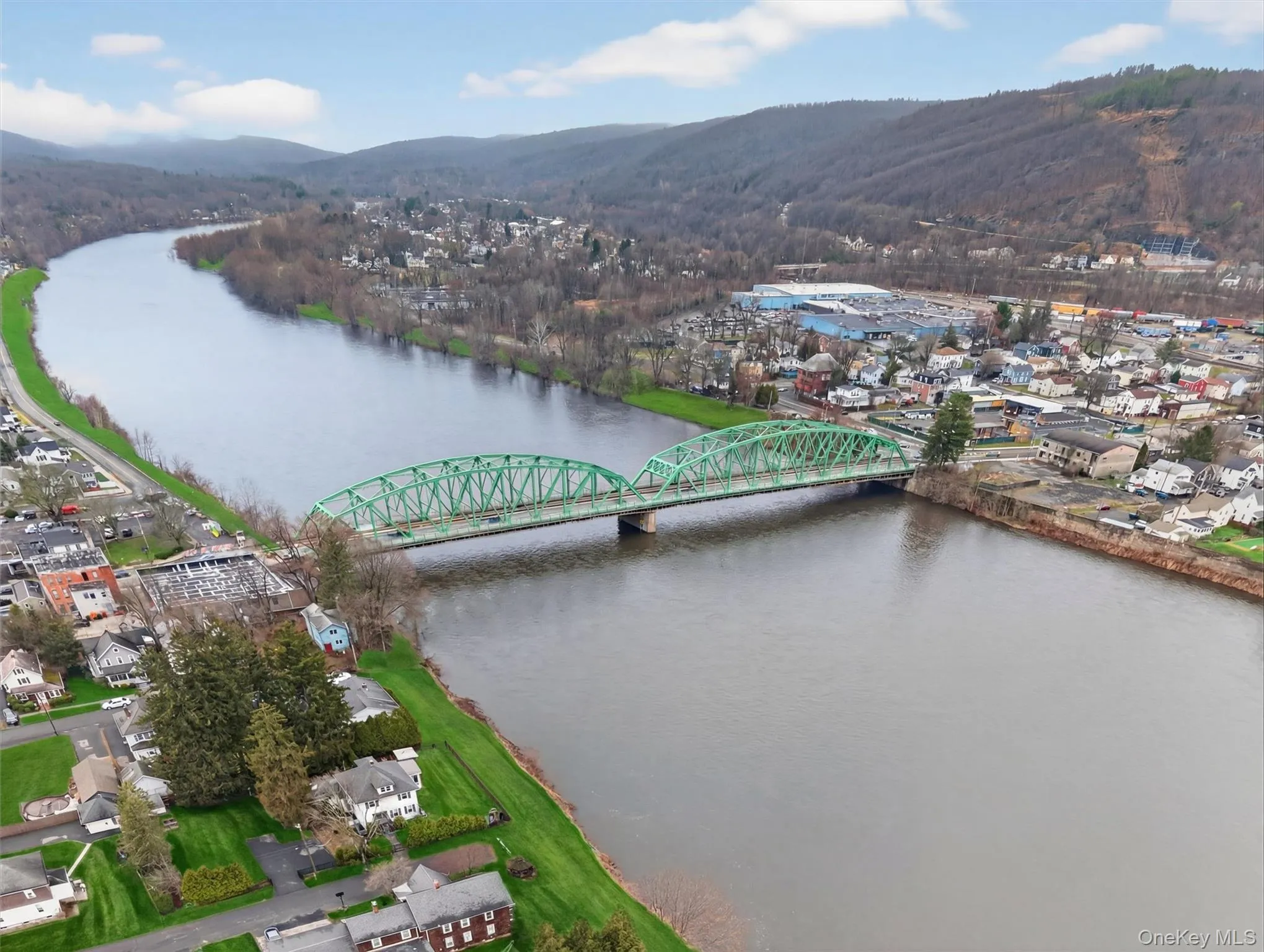 River view of bridge leading into PA River view of bridge leading into PA