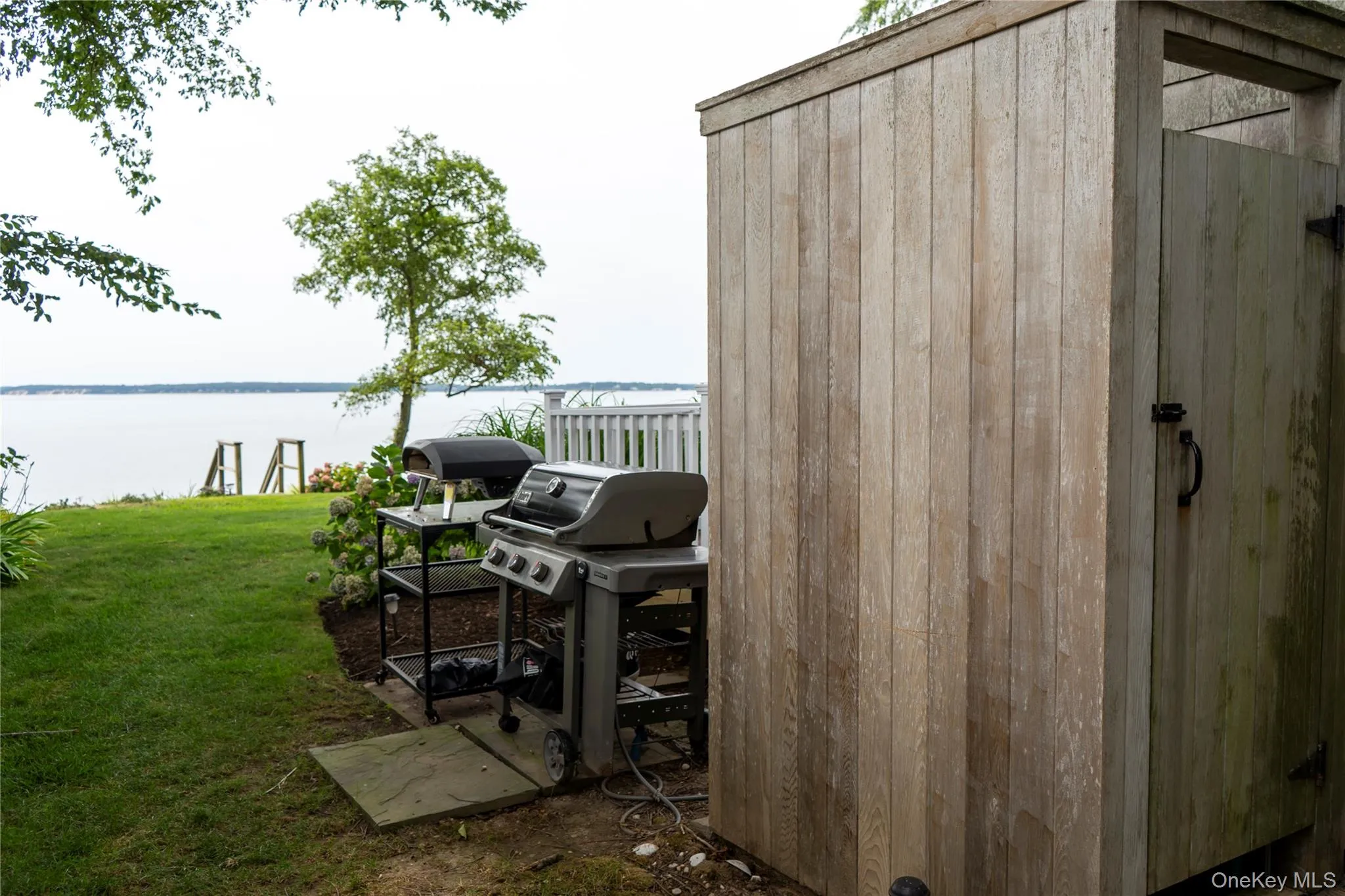 Outside shower and a water view Outside shower and a water view