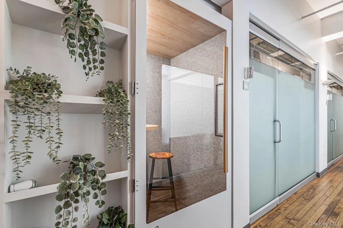 Hallway with Soundproof phone booth Hallway with Soundproof phone booth