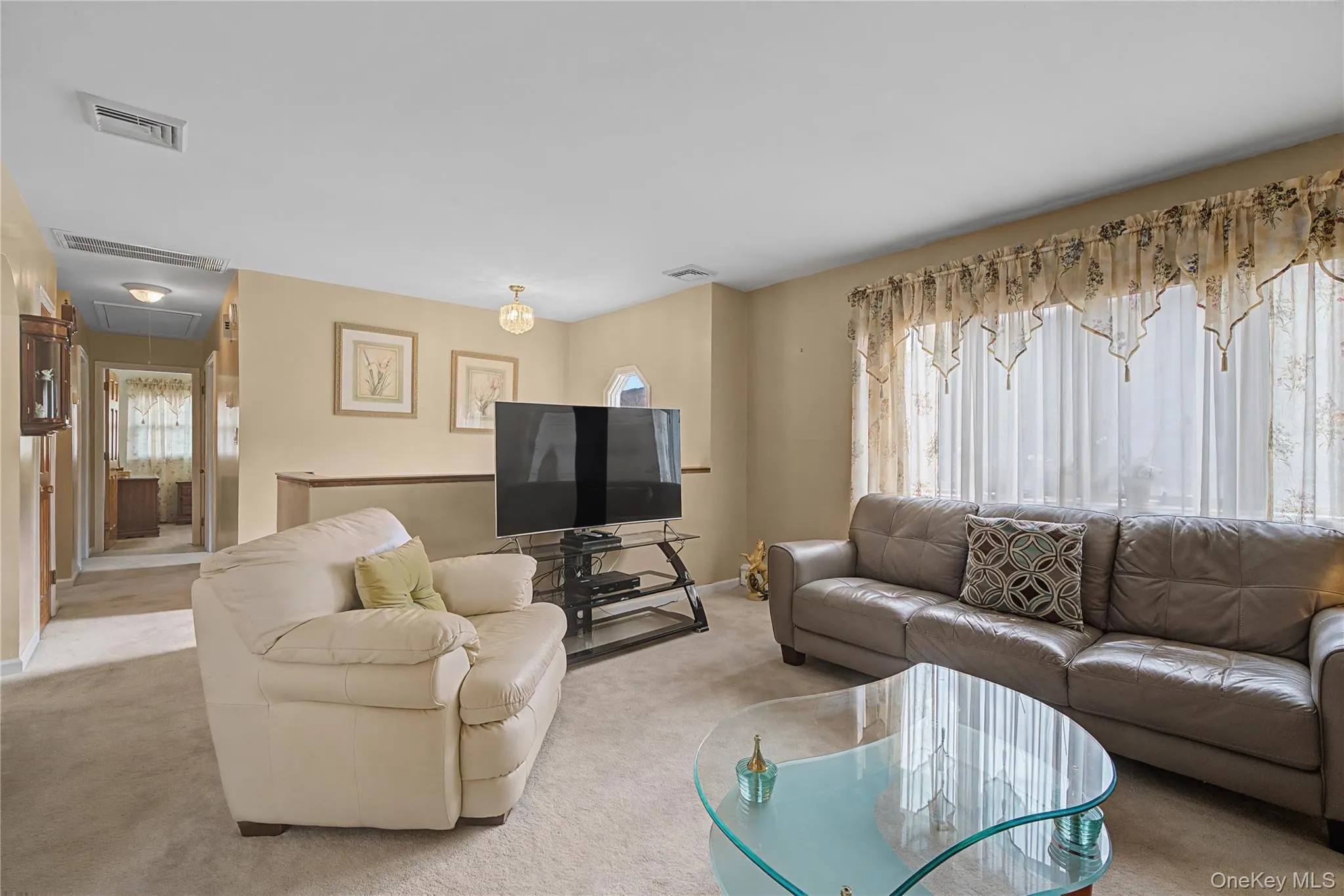 Living room featuring carpet and healthy amount of natural light Living room featuring carpet and healthy amount of natural light