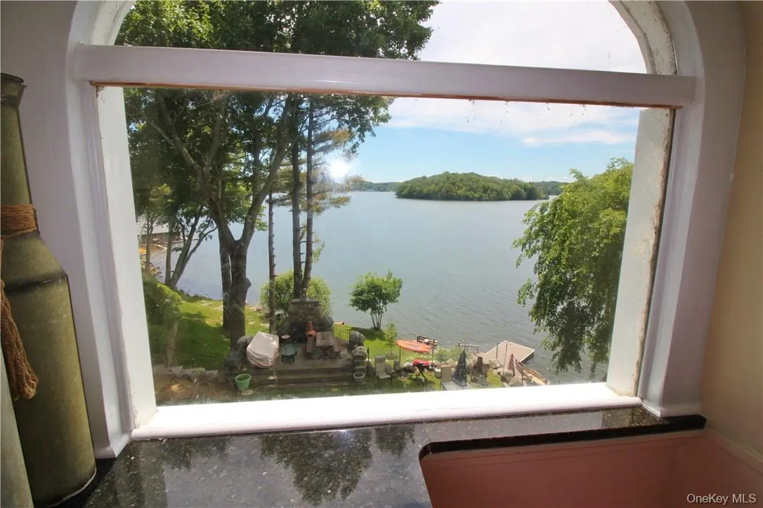 Dramatic Picture Window with view of Lake Mahopac Dramatic Picture Window with view of Lake Mahopac