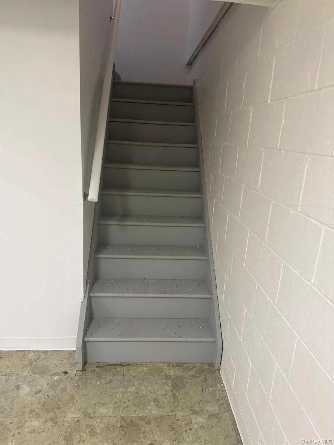 Staircase with concrete block wall Staircase with concrete block wall
