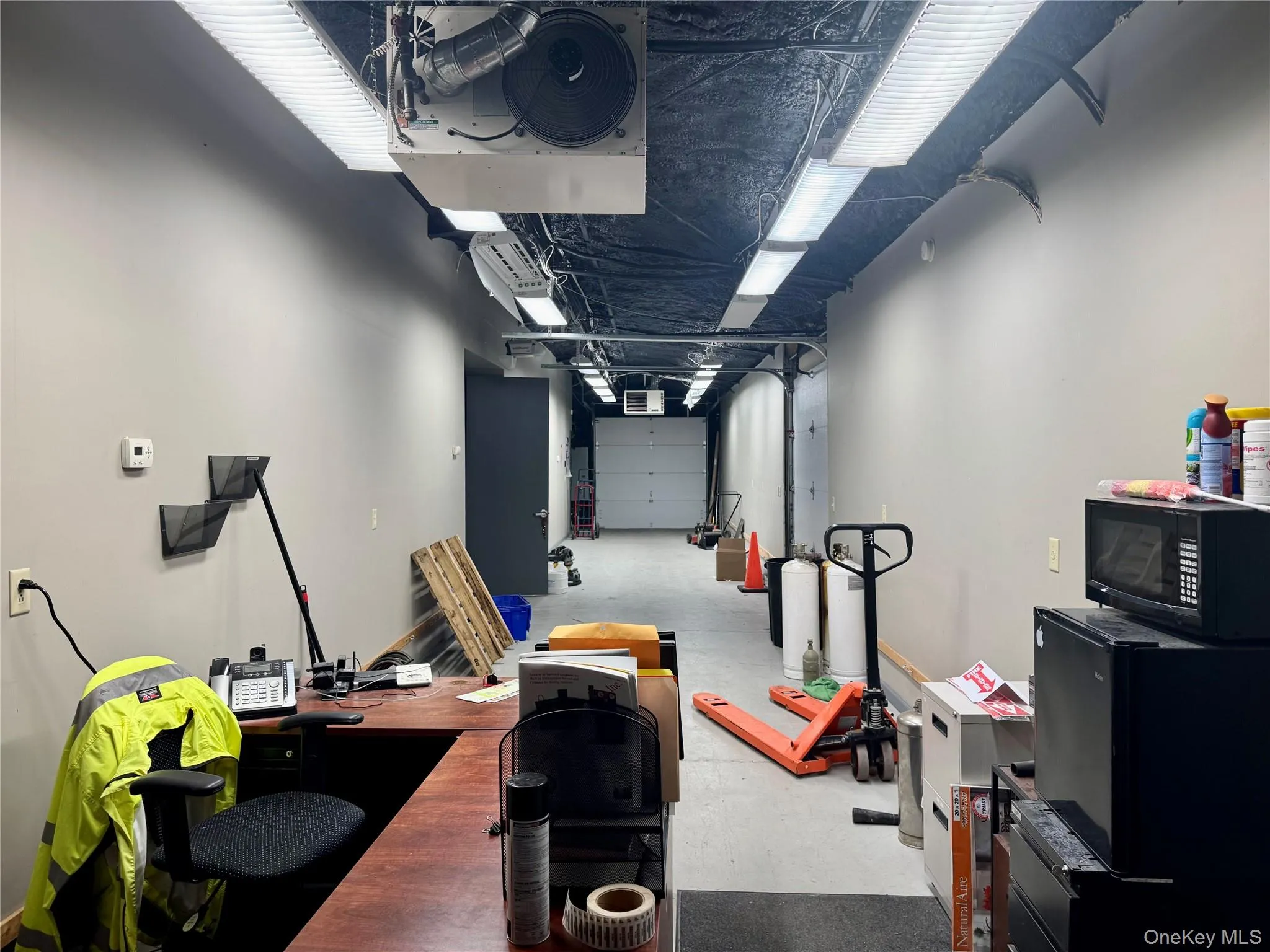 Office with concrete floors Office with concrete floors