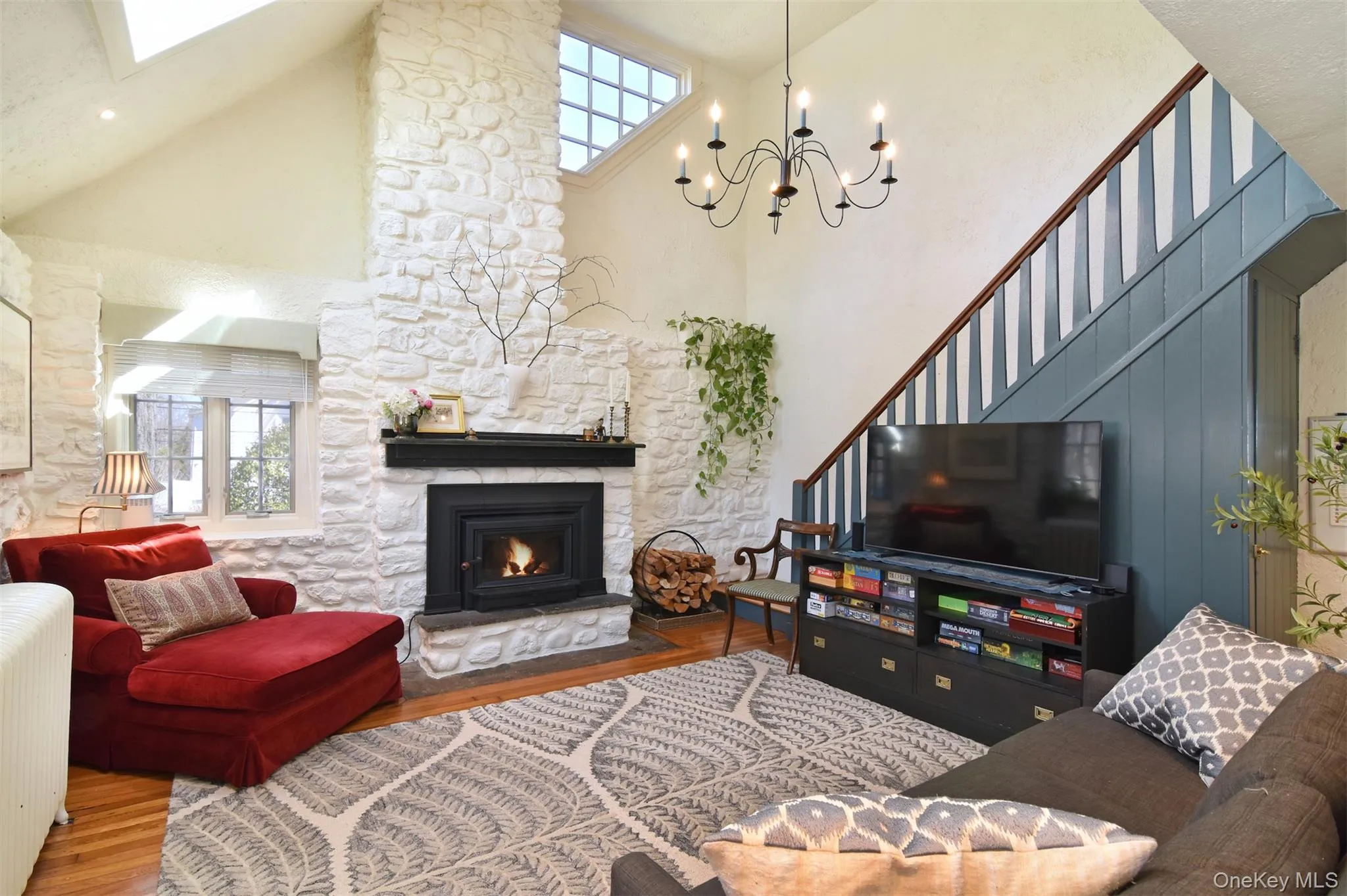 Living room and staircase. Living room and staircase.