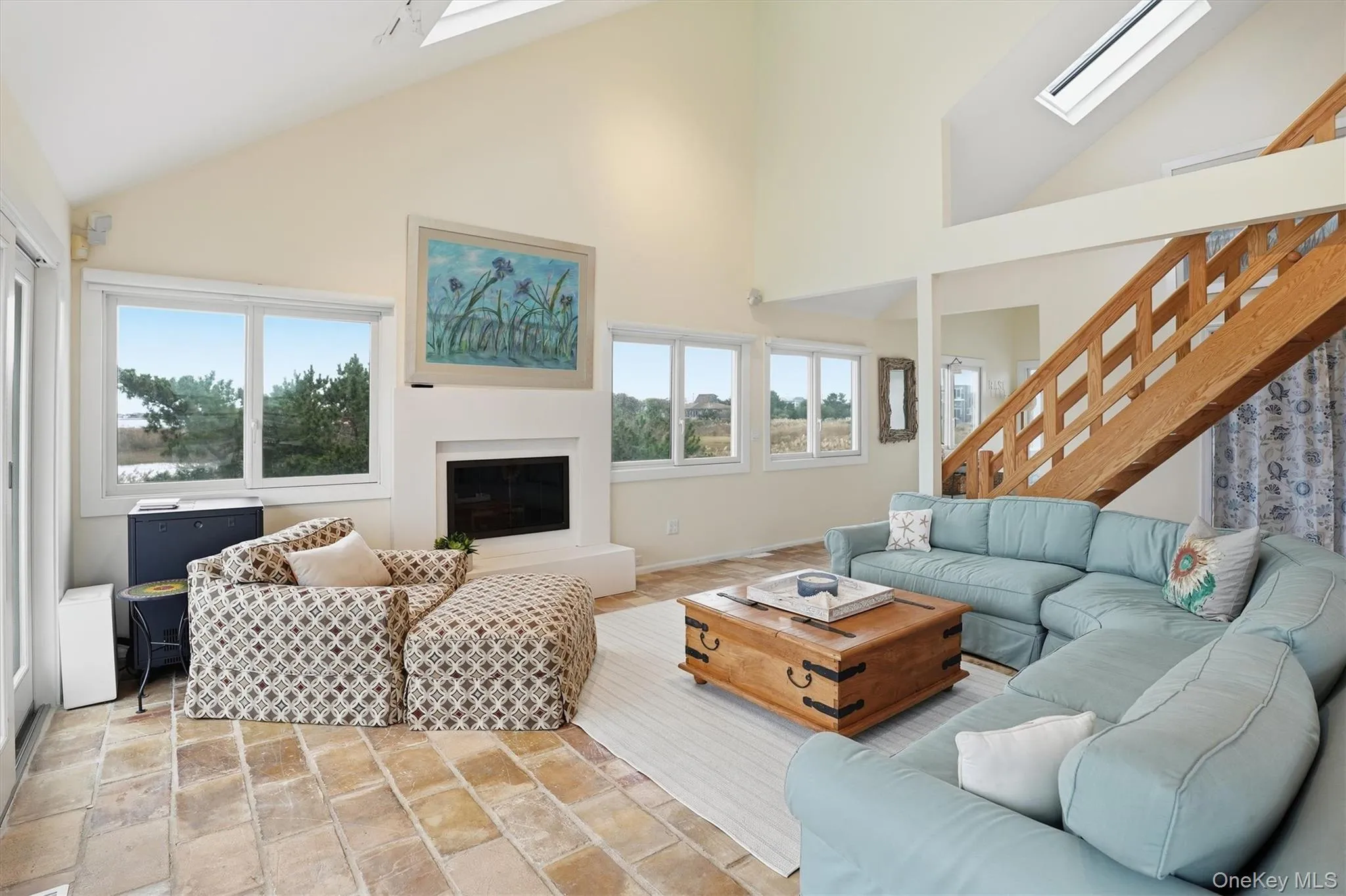 Comfortable living room with fireplace Comfortable living room with fireplace