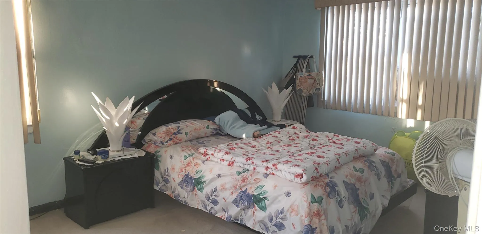 Carpeted bedroom with multiple windows Carpeted bedroom with multiple windows