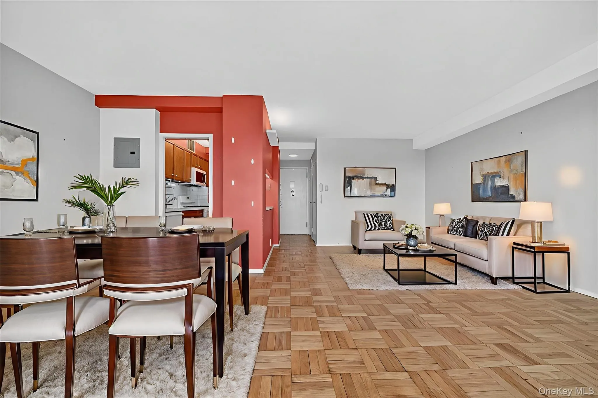 *Virtually Staged* Dining area with baseboards and electric panel *Virtually Staged* Dining area with baseboards and electric panel