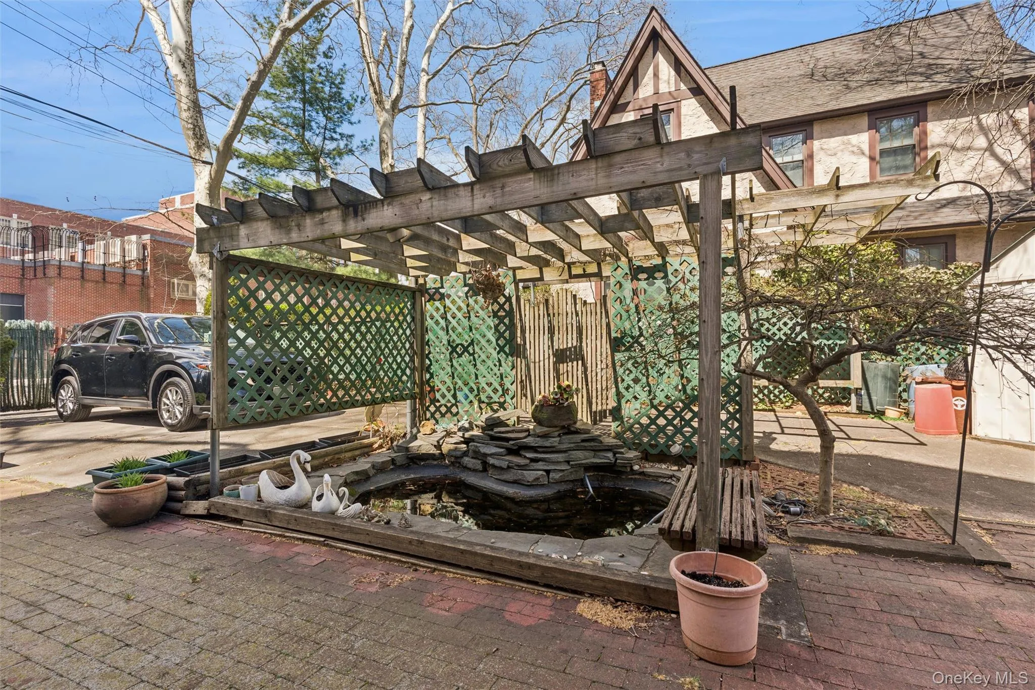 View of Backyard patio / Koi Pond View of Backyard patio / Koi Pond