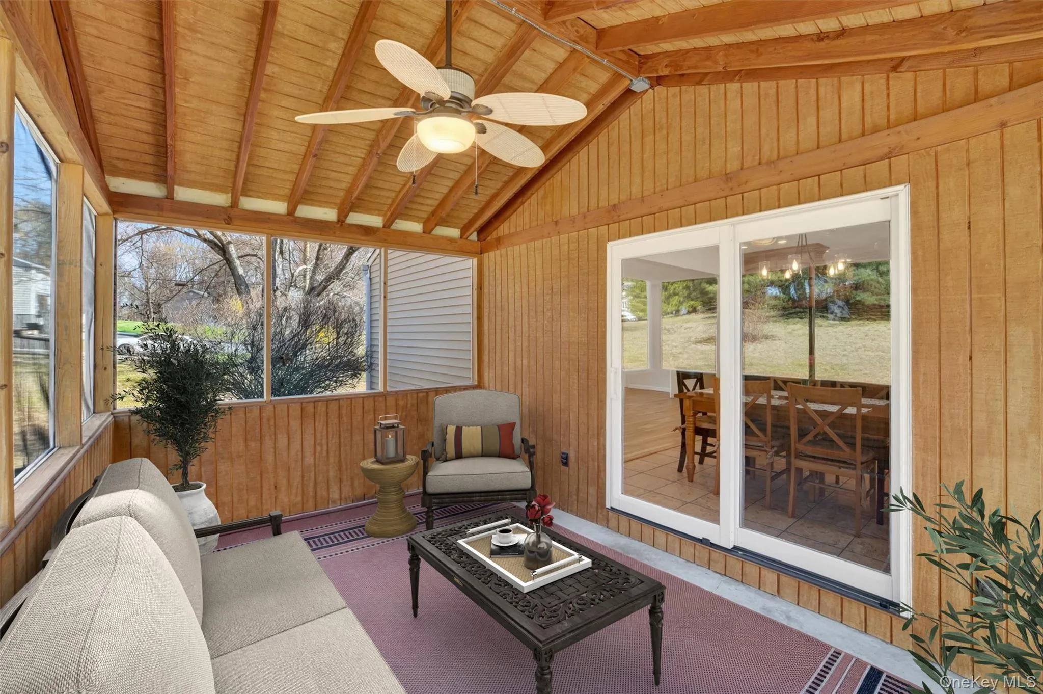 Virtually staged screened in sunroom Virtually staged screened in sunroom