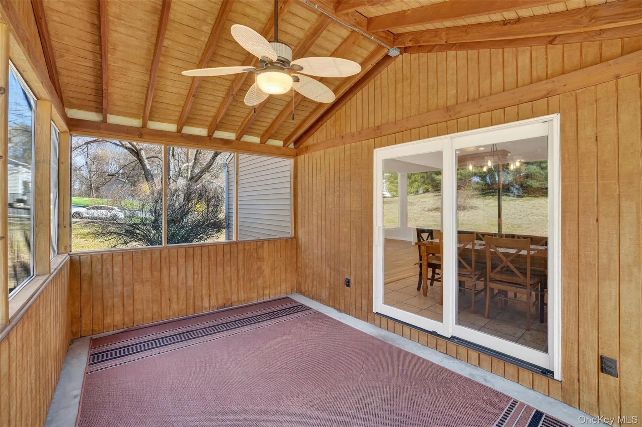Sliding glass door from the dining area Sliding glass door from the dining area